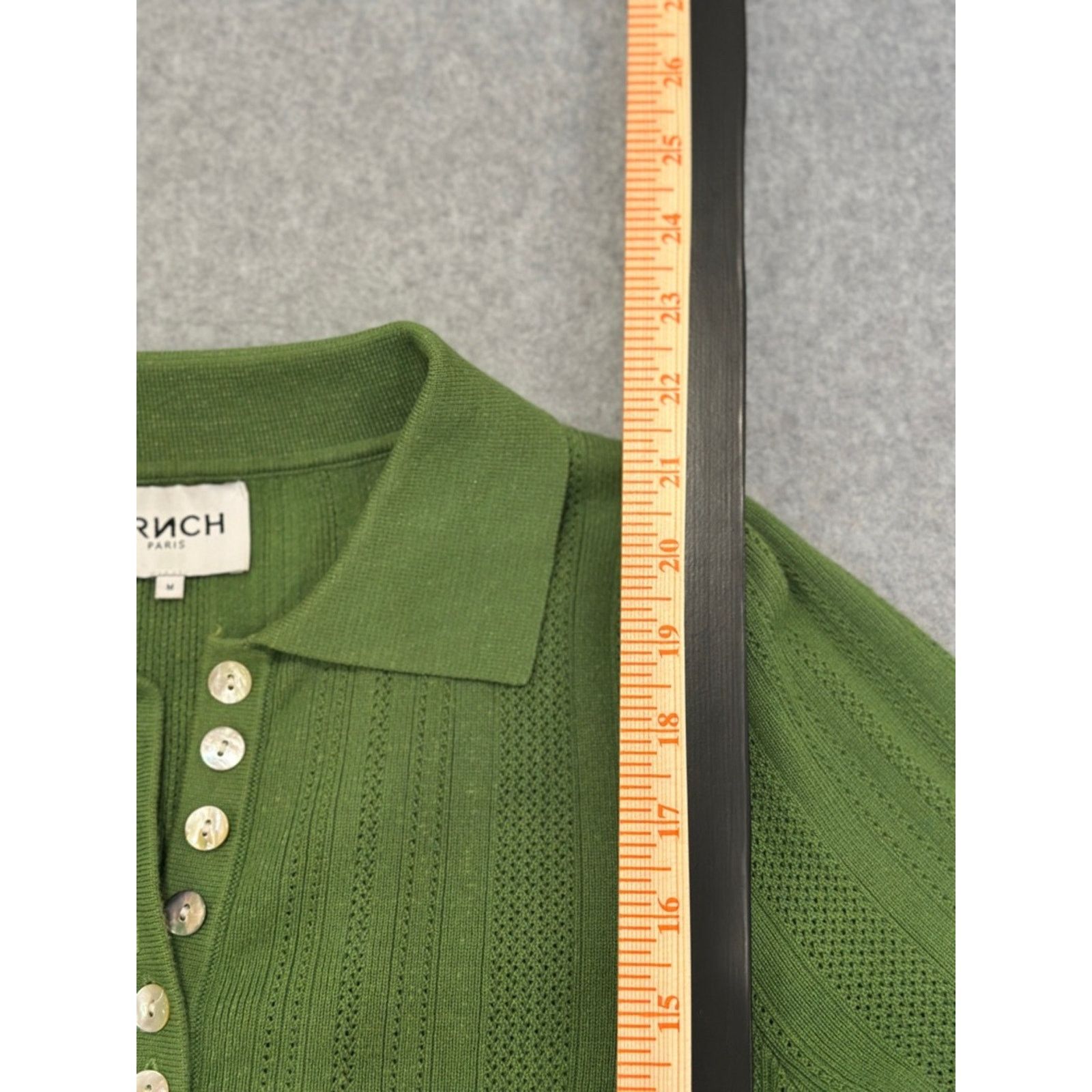 FRNCH FRNCH Green Ribbed Polo Sweater Size M / US 6-8 / IT 42-44 - 10 Thumbnail