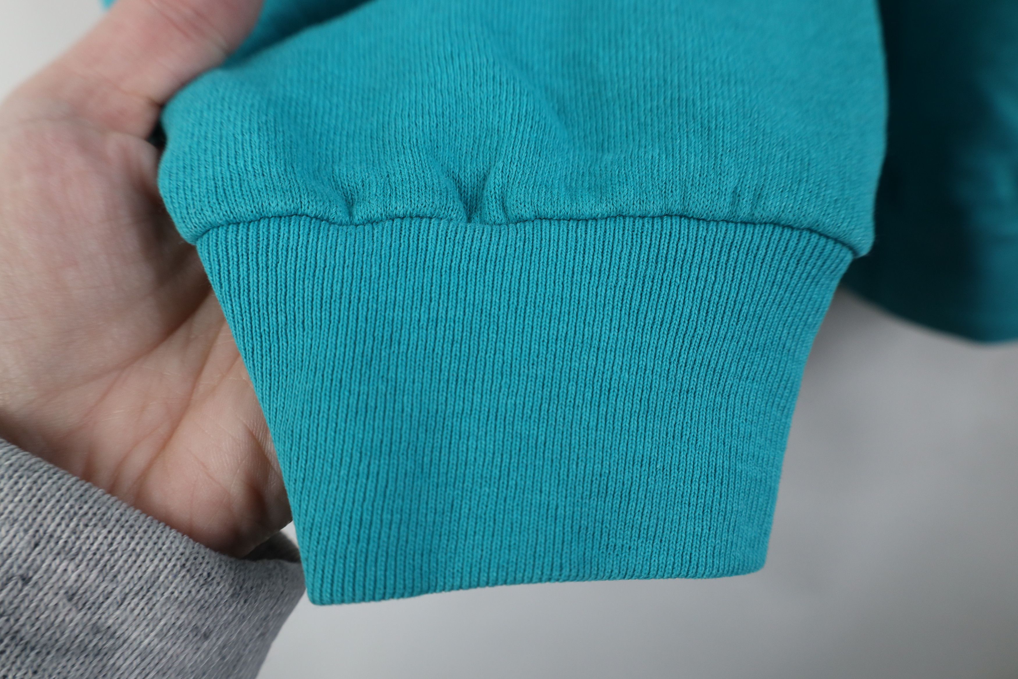 Vintage Vintage 90s Streetwear Blank Crewneck Sweatshirt Teal USA Size US XL / EU 56 / 4 - 7 Thumbnail