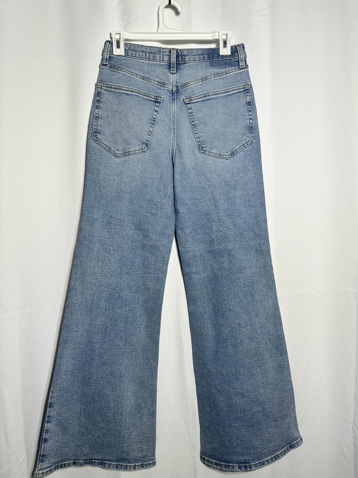 Unknown London High Rise 70's Flare Light Blue Denim Jeans Size 6 Regular Size 28" / US 6 / IT 42 - 6 Thumbnail