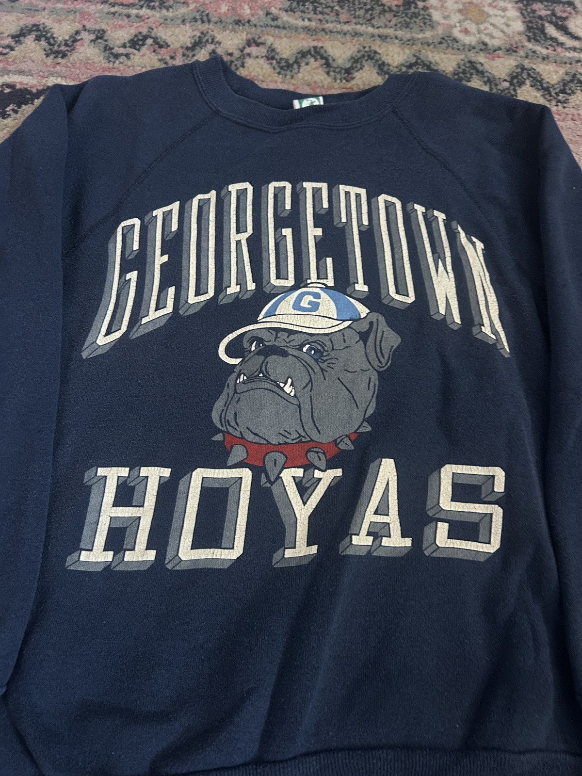 Vintage Vintage 90s Georgetown Hoyas Mascot Crewneck Sweatshirt Size US M / EU 48-50 / 2 - 2 Thumbnail