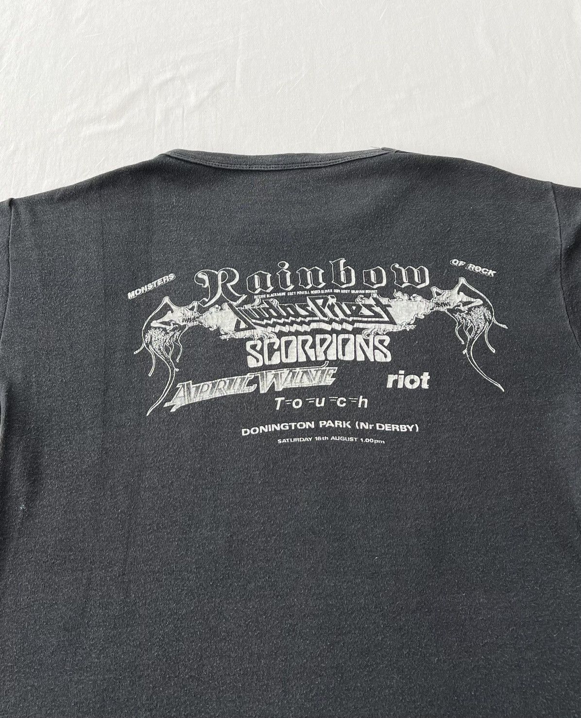 Band Tees Vintage 1980 Monster of Rock Rainbow Judas Priest Scorpions Size US M / EU 48-50 / 2 - 16 Thumbnail