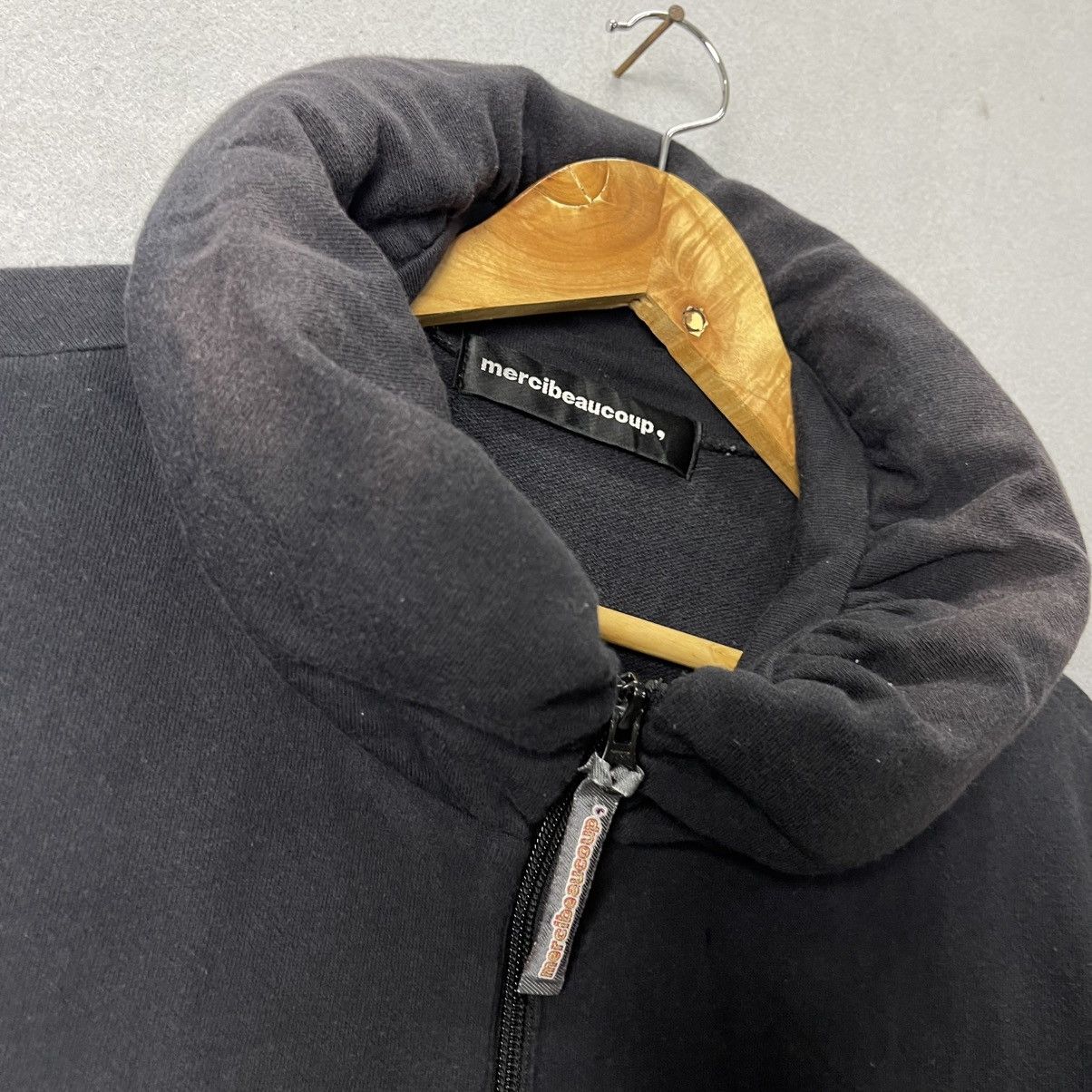 mercibeaucoup mercibeaucoup Black Zip-Up Hoodie High Collar 100% Cotton Size US M / EU 48-50 / 2 - 3 Thumbnail