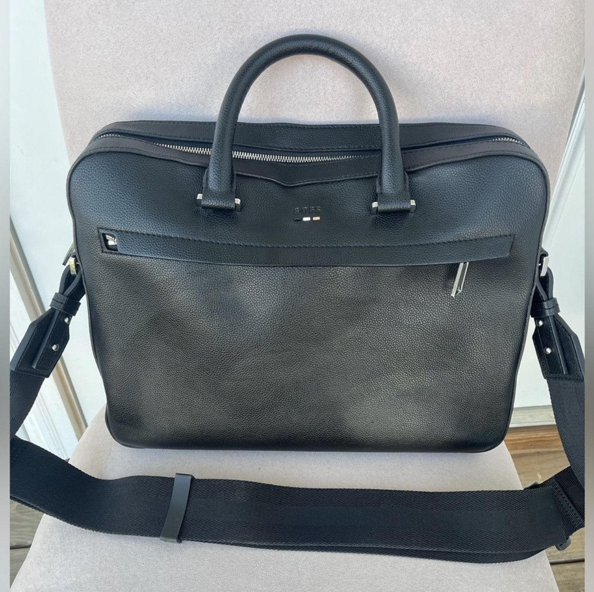 Hugo Boss BOSS FAUX-LEATHER DOCUMENT CASE WITH LOGO (Defects) Size ONE SIZE - 1 Thumbnail