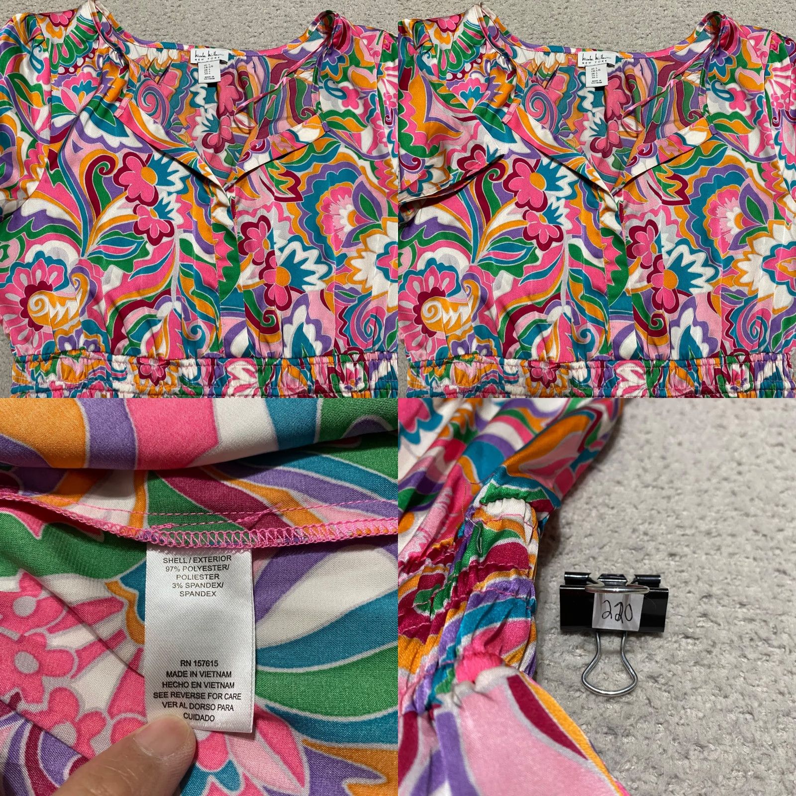 Nicole Miller Nicole Miller Dress Adult L Multicolor Geometric Fit & Flare Knee Length Sleeveless Womens Size L / US 10 / IT 46 - 8 Thumbnail
