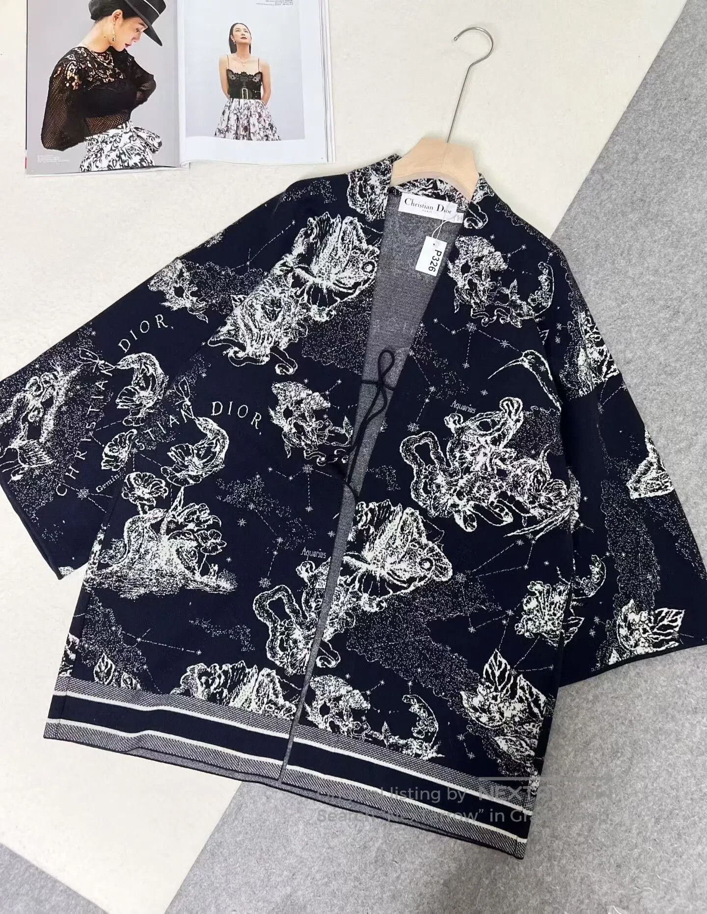 Dior Christian Dior Printed Cashmere Coat. Size S / US 4 / IT 40 - 2 Thumbnail