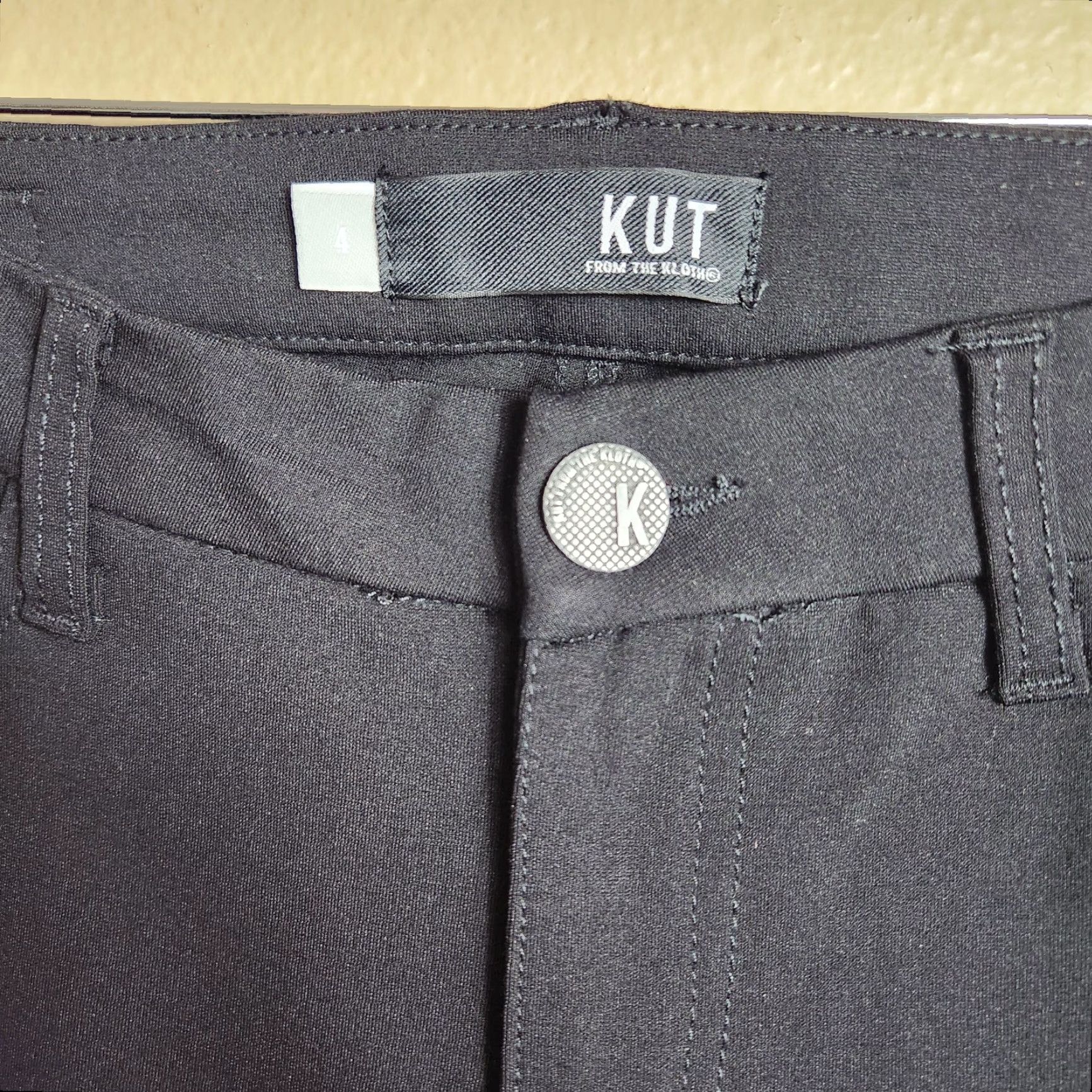 Vintage Kut from the Kloth Womens Black Donna Ankle Skinny Midrise 5-Pocket Pants 4 Ponte knit Stretch Comfort Size 27" / US 4 / IT 40 - 3 Thumbnail