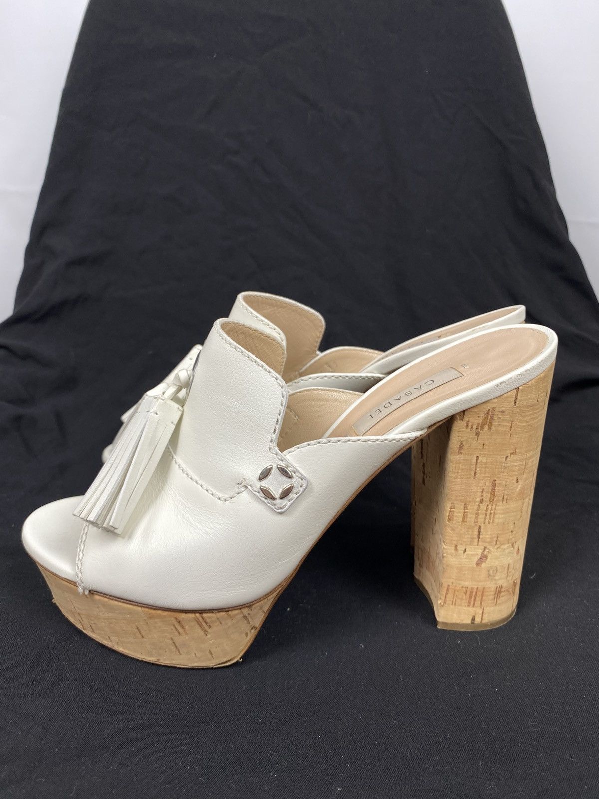 Casadei Casadei Leather Tassel Platform Slide Sandals size 39 Size US 9 / IT 39 - 3 Thumbnail