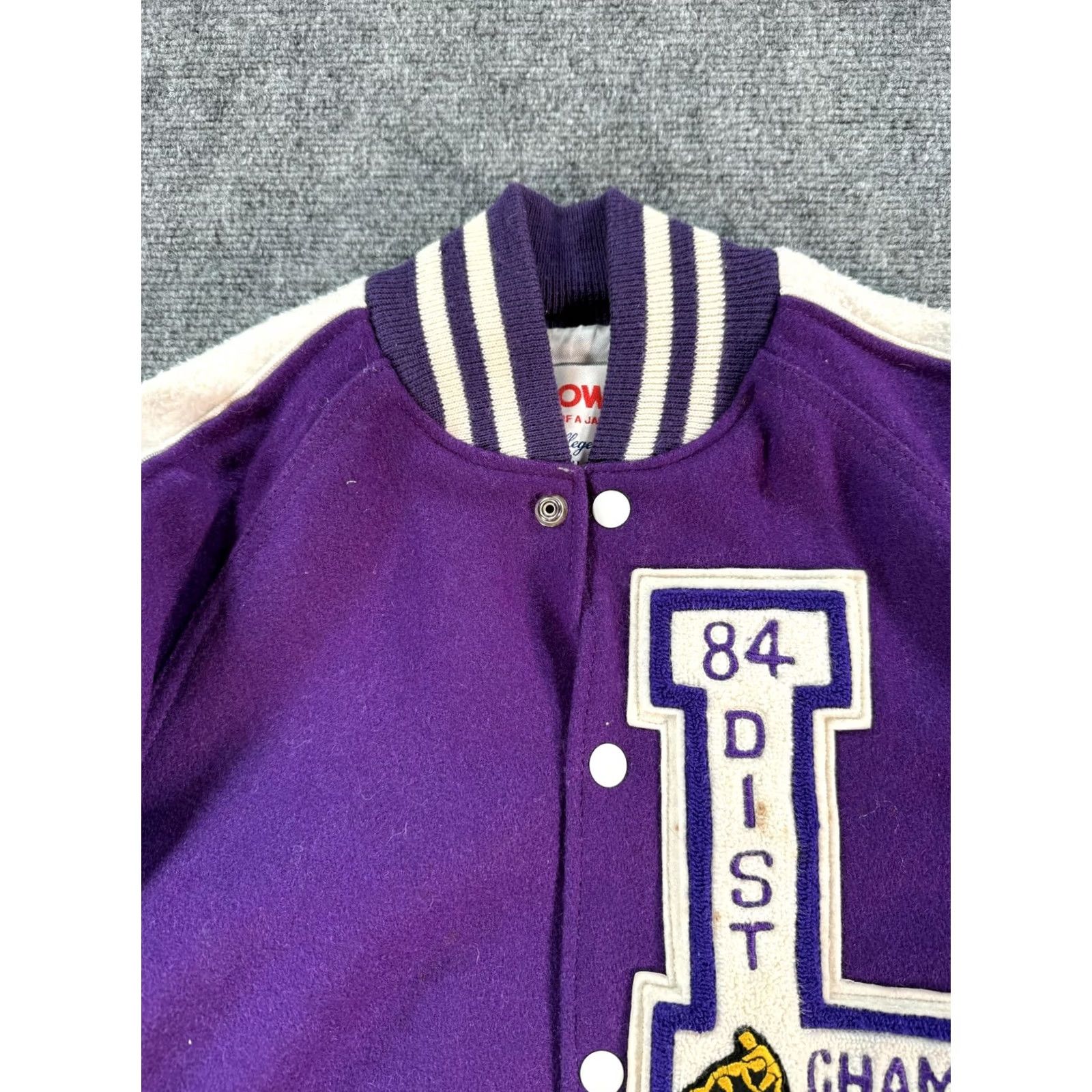 Holloway Vintage Holloway Varsity Jacket Mens 38 Purple LHS Wrestling Letterman 80s Logo Size US XXS / EU 40 - 5 Thumbnail
