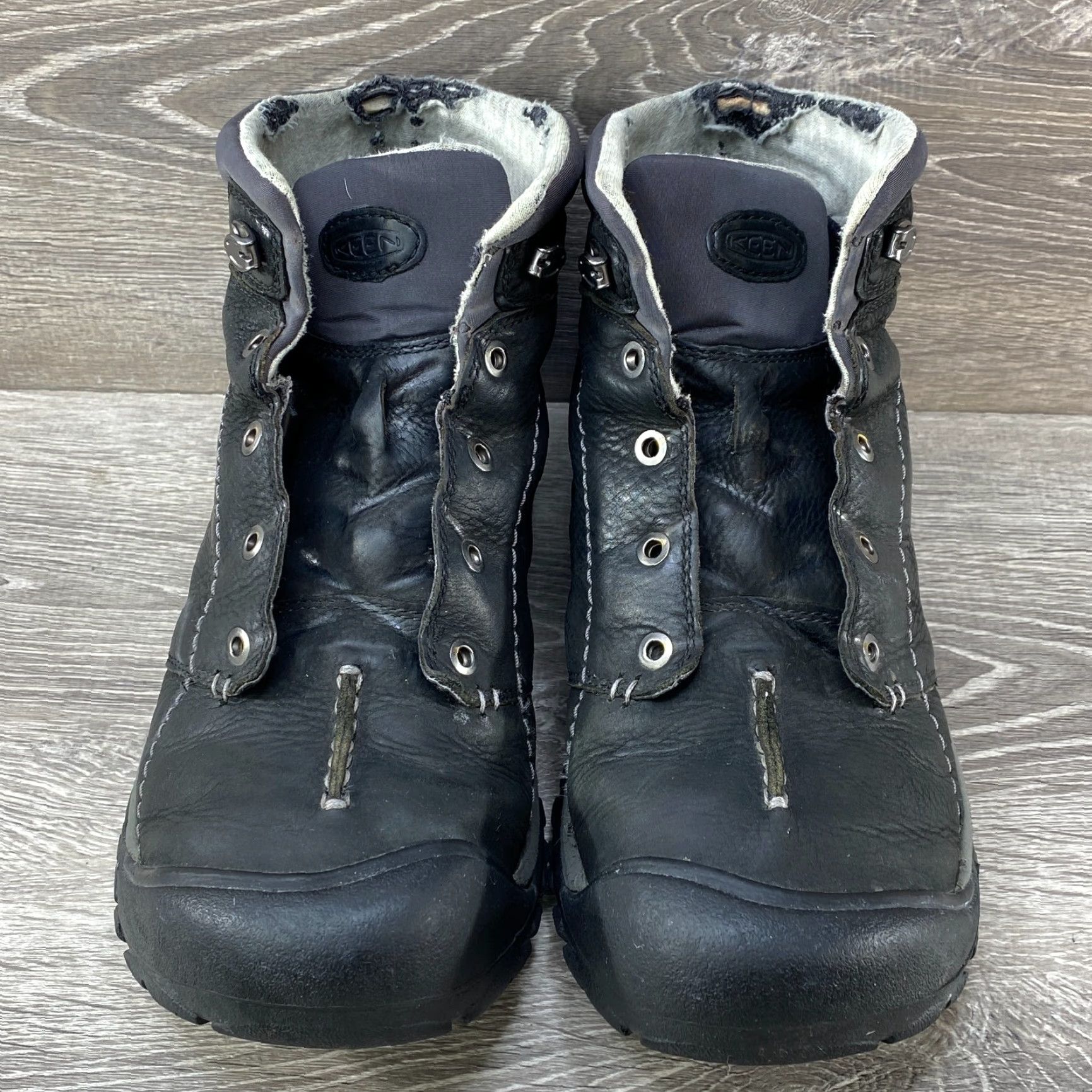 KEEN Keen Kaci Black Leather Winter Waterproof Mid Boot Lace Up 100 G Insulation 10.5 Boots Women Size US 8 / IT 38 - 3 Thumbnail