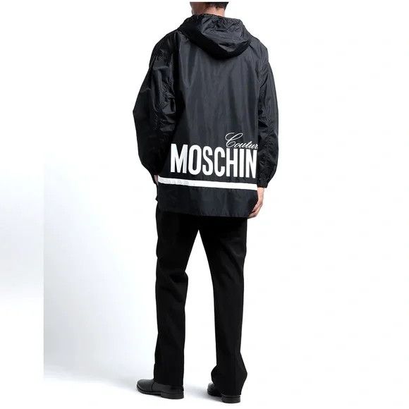 Moschino o1y0225 Logo Shell Hooded Jacket in Black Size US S / EU 44-46 / 1 - 6 Thumbnail