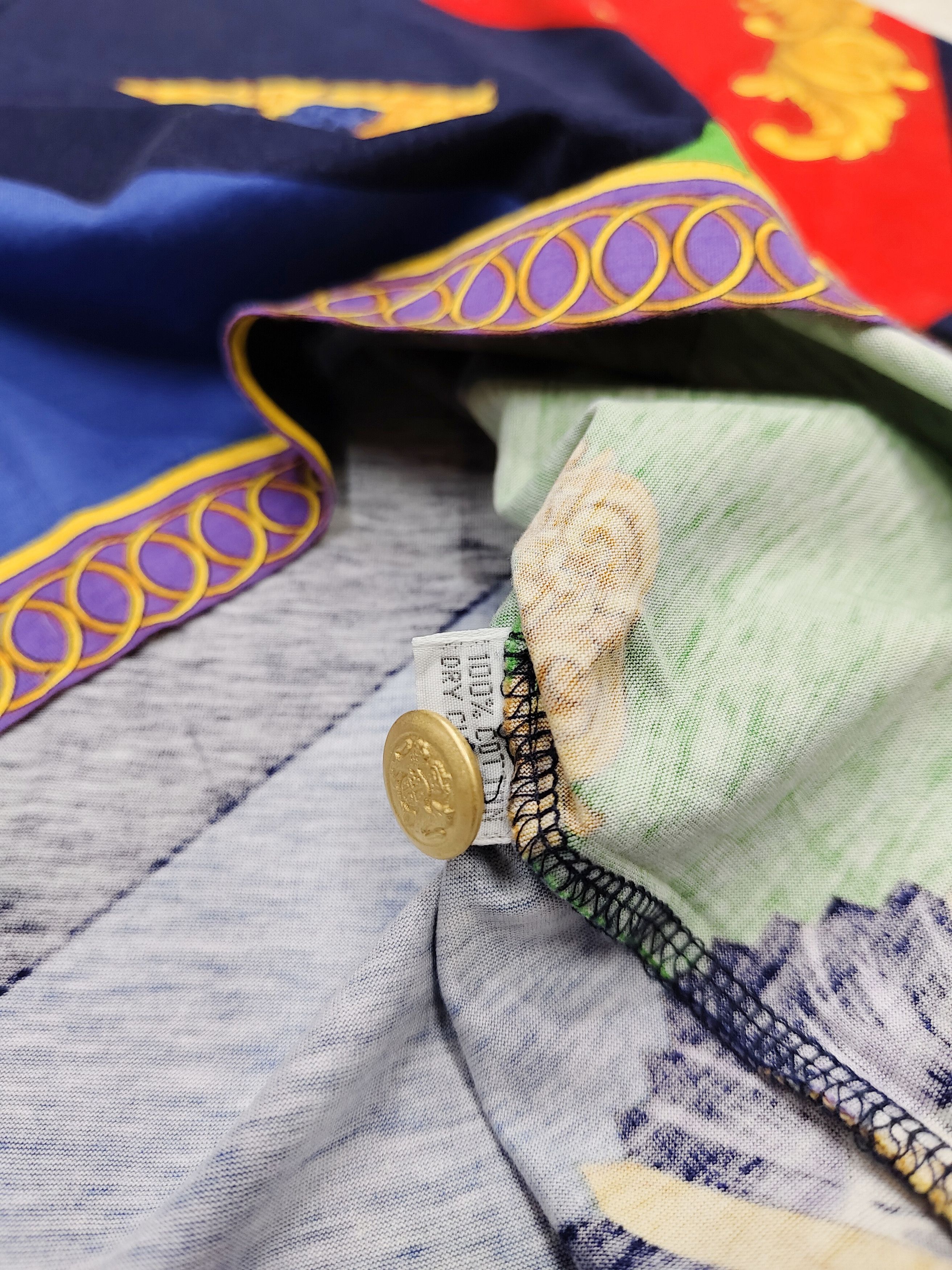 Japanese Brand 90s La Brezza- Ornamental Baroque Colourblock Polo Shirt Size US M / EU 48-50 / 2 - 6 Thumbnail