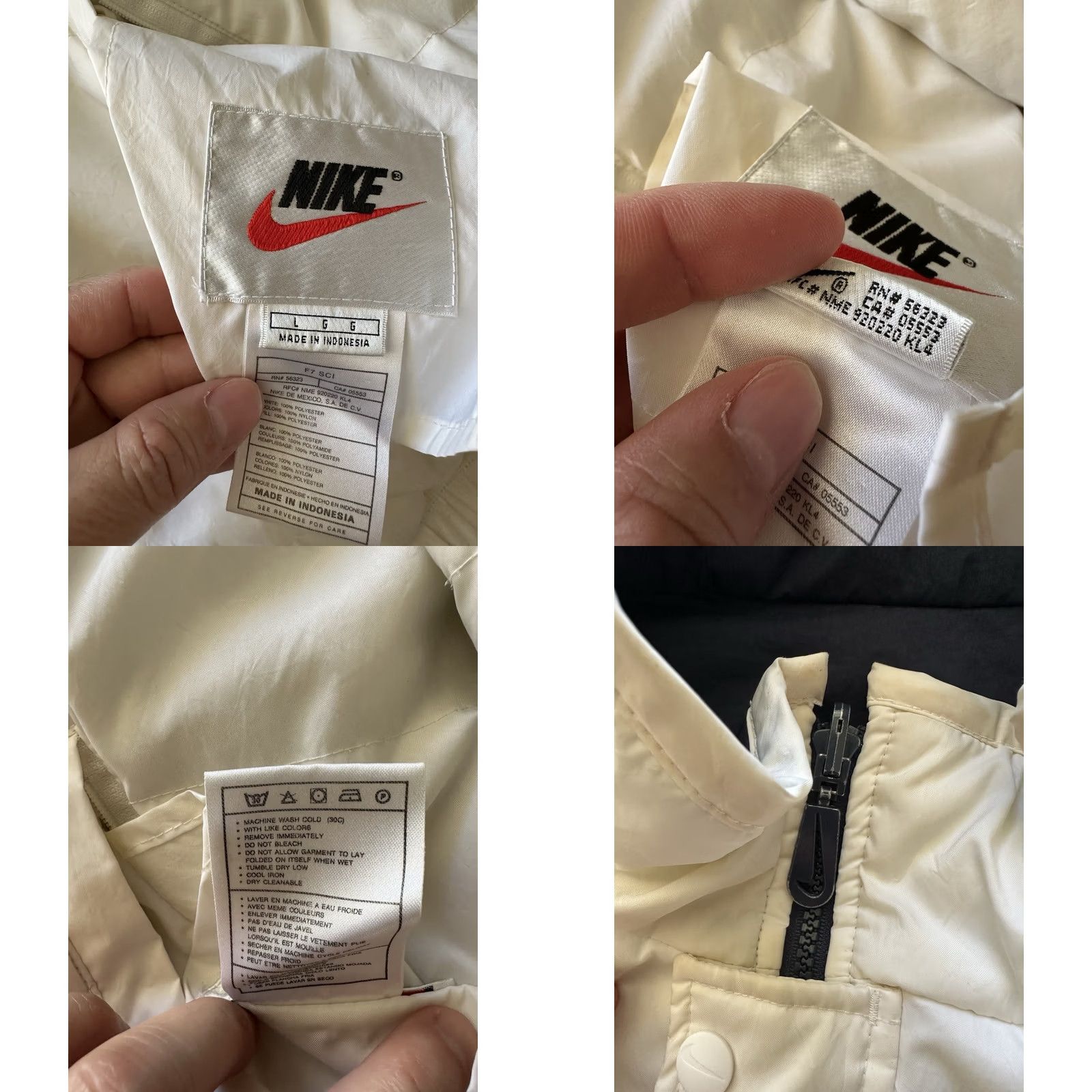 Nike VINTAGE Nike Jacket Mens L Puffer Reversible Blue White 90s Big Swoosh Logo Hooded Long Size US L / EU 52-54 / 3 - 9 Thumbnail