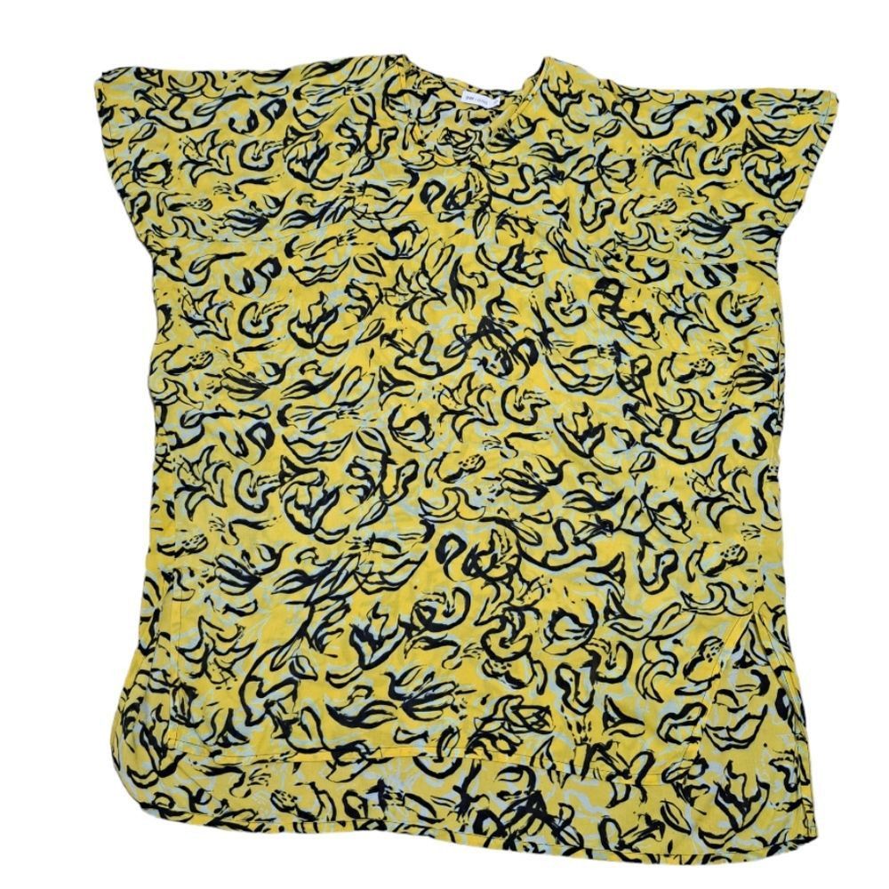 Onia Diane Von Furstenberg x Onia Hanna Floral Kaftan Oversized XS/Small Yellow Size S / US 4 / IT 40 - 7 Thumbnail