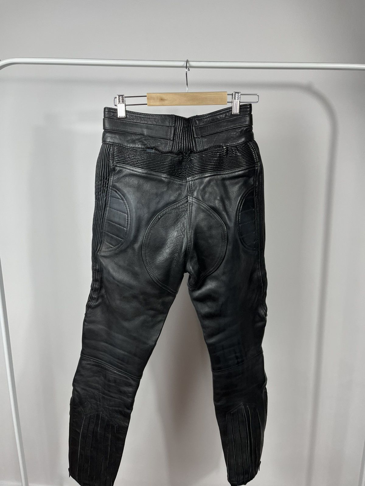 Leather Black Leather Motorcycle Pants Biker Riding Moto Pants Size US 28 / EU 44 - 12 Thumbnail