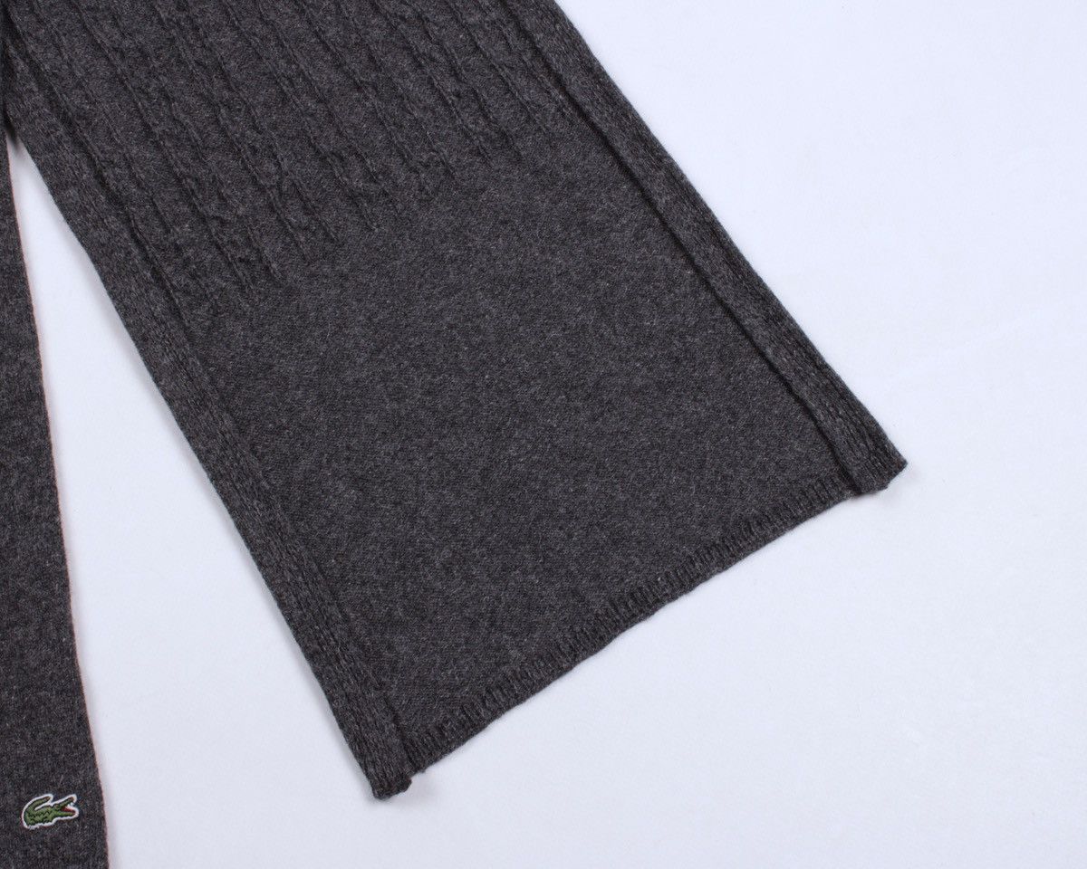 Lacoste × Vintage LACOSTE Gray Cable Knit Wool Scarf Size ONE SIZE - 4 Thumbnail