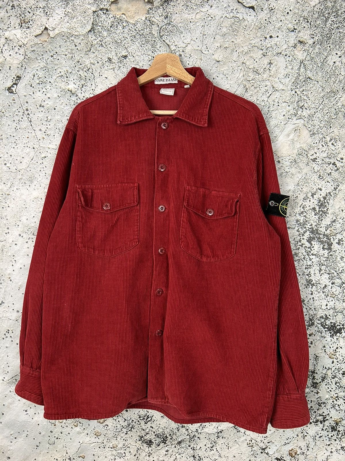 Vintage stone island corduroy shirt top