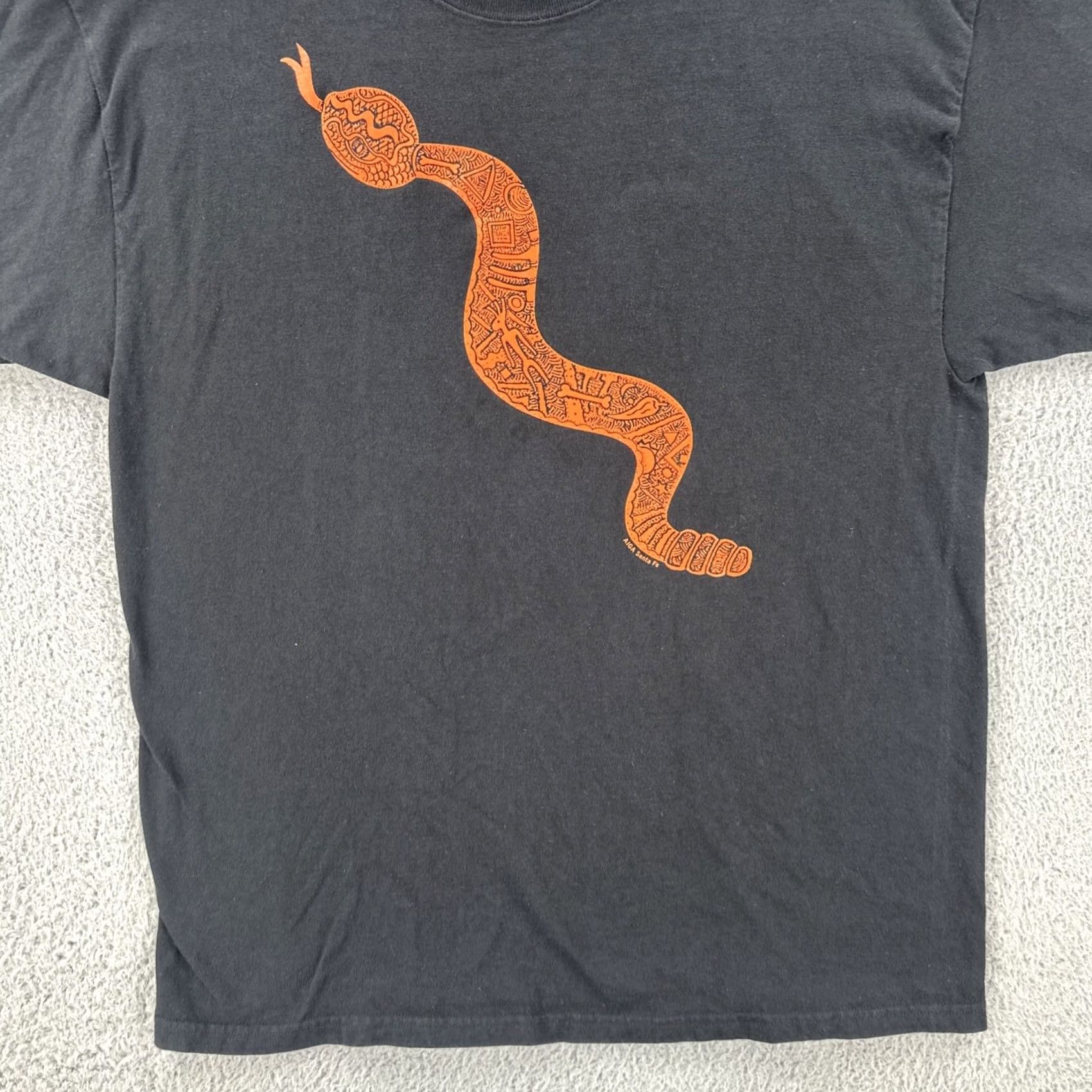 Hanes VINTAGE Hanes Beefy-T Shirt Large Black Rattlesnake Graphic Print Y2K Mens Size US L / EU 52-54 / 3 - 4 Thumbnail