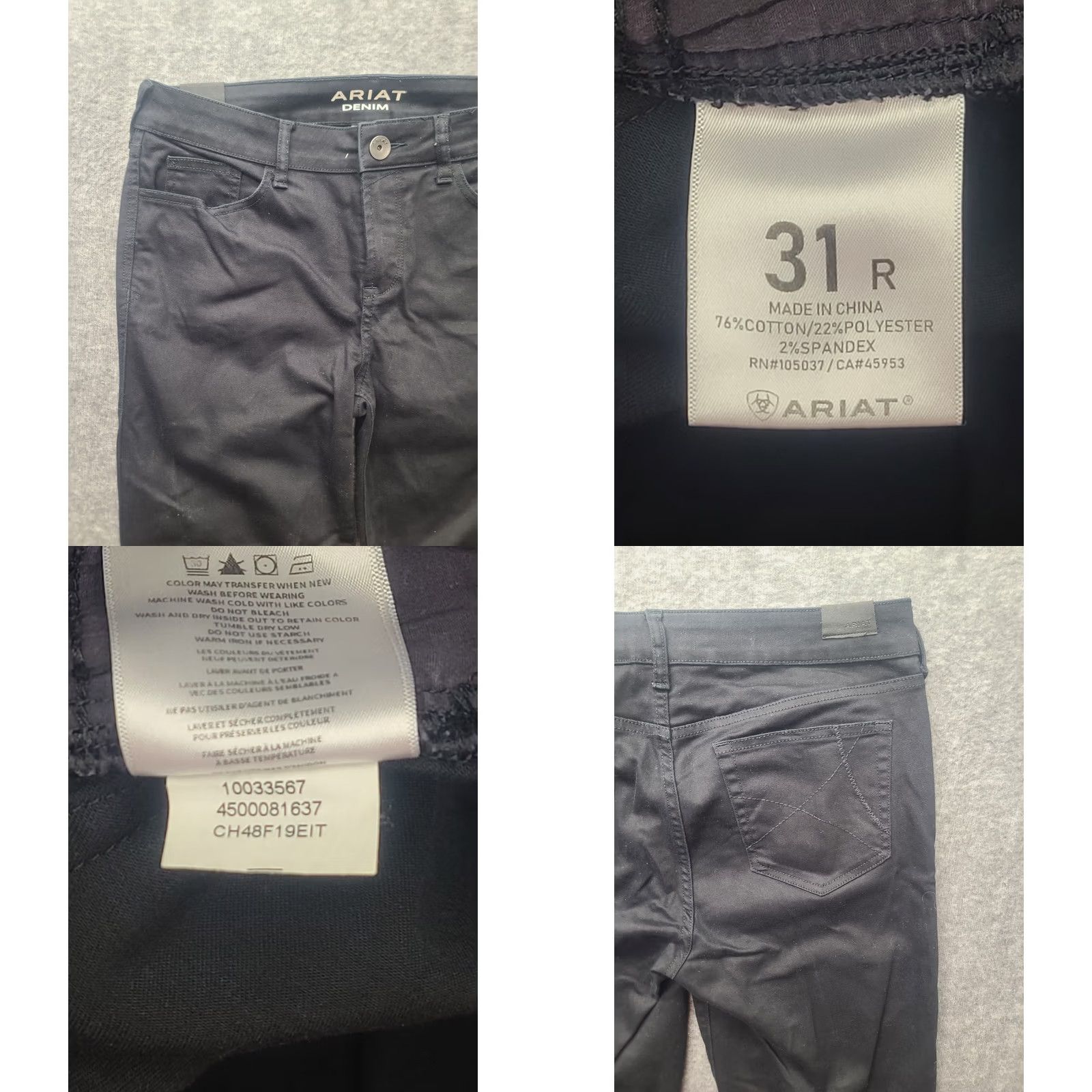 Ariat Ariat Jeans Womens 31x30 Forever Skinny Leg Slim Fit Mid Rise Stretch Denim Black Cowgirl Theme 5-Pocket Mens Womens Girls Size 24" / US 00 / IT 34 - 8 Thumbnail