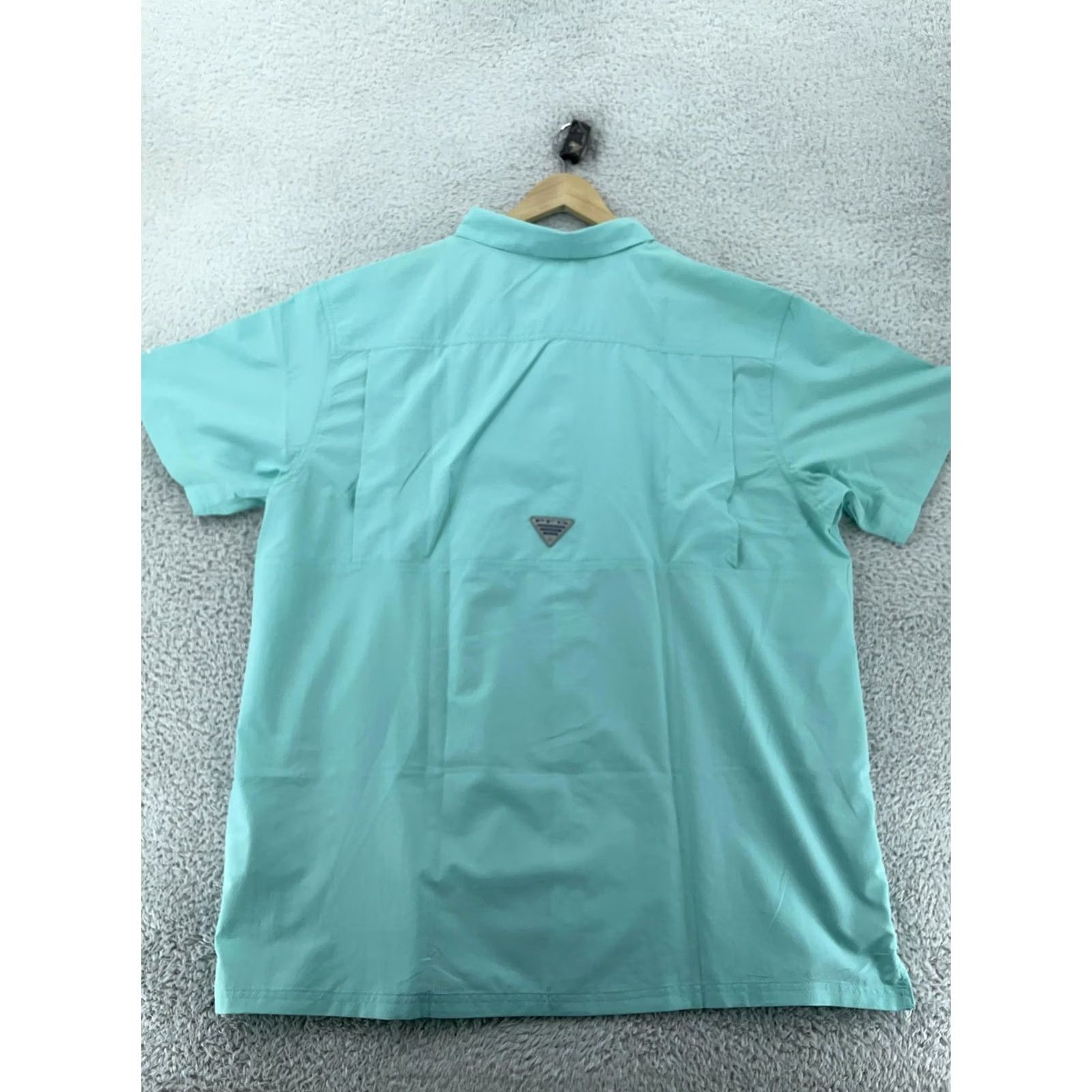 AQUA Columbia PFG Shirt Mens 2XL Aqua Omni Shade UPF 50 Fishing Collared Button Up Size US XXL / EU 58 / 5 - 6 Thumbnail