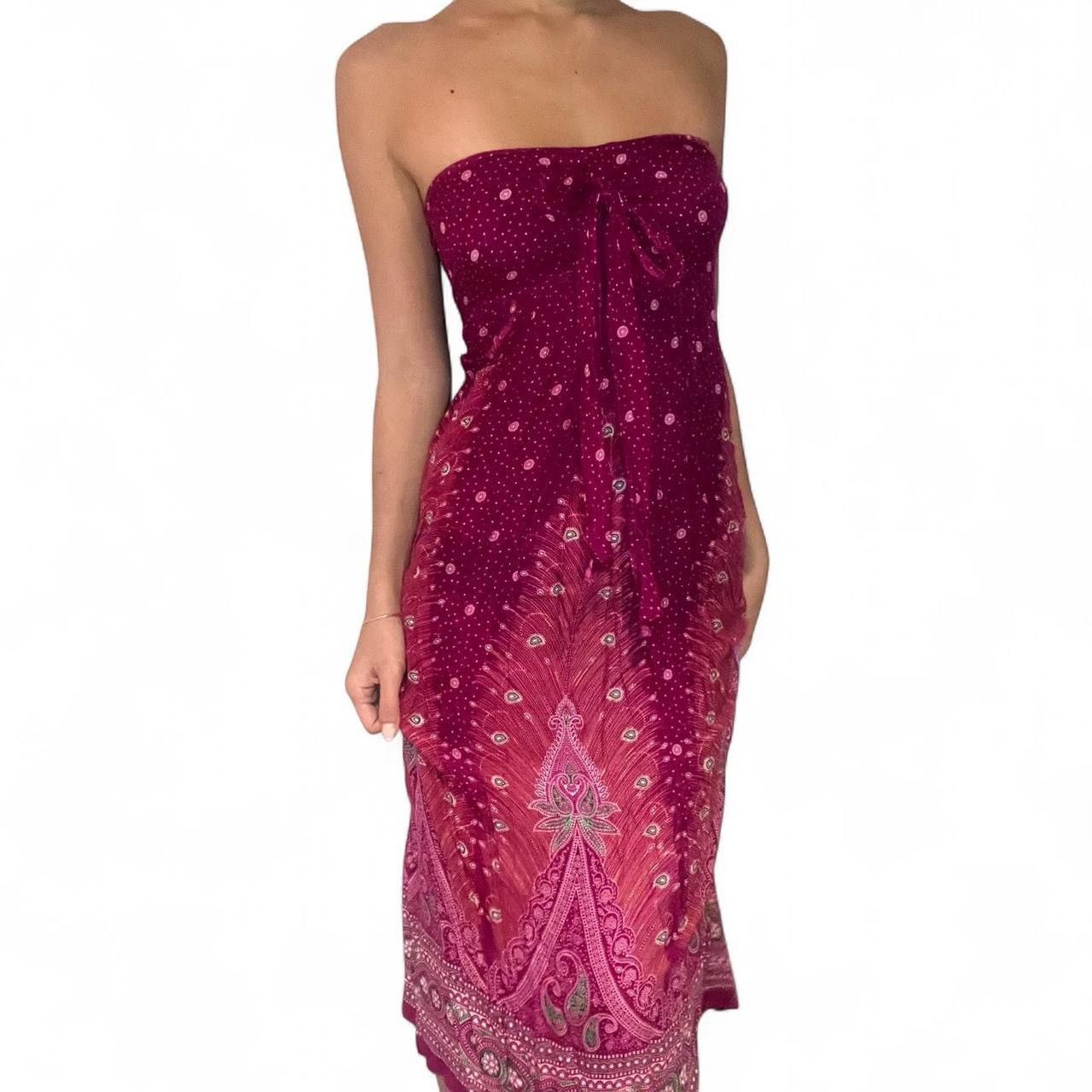 Other Vintage boho fairy hot pink paisley print strapless dress💗 Size S / US 4 / IT 40 - 7 Thumbnail