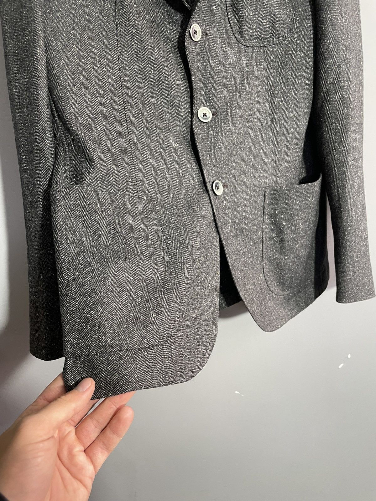 Paoloni Luxury Paoloni Brown wool&silk blazer size 50 Size 50R - 6 Thumbnail