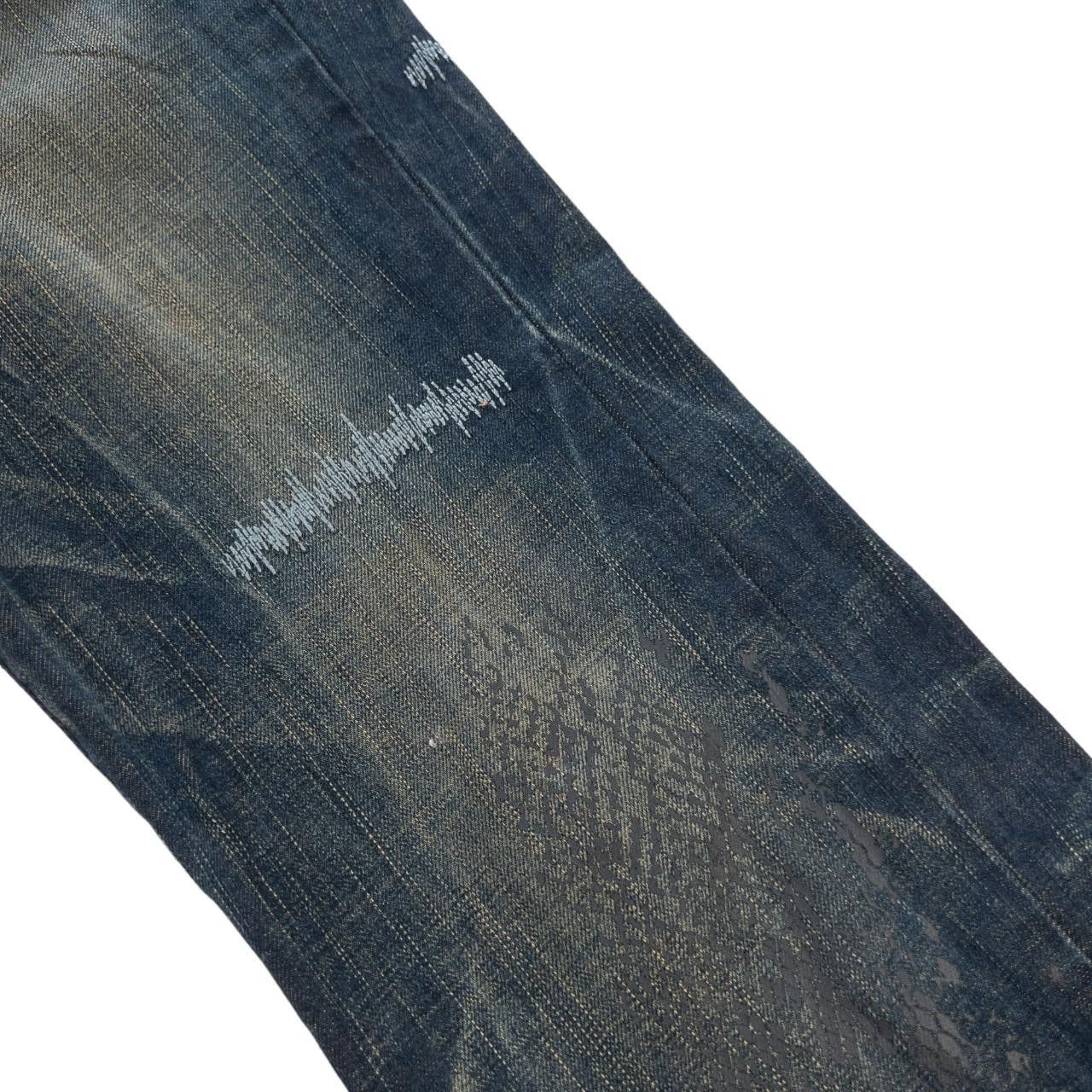 Other Vintage Wreath Big Train Distressed Denim Jeans Size W29 Size US 29 - 5 Thumbnail