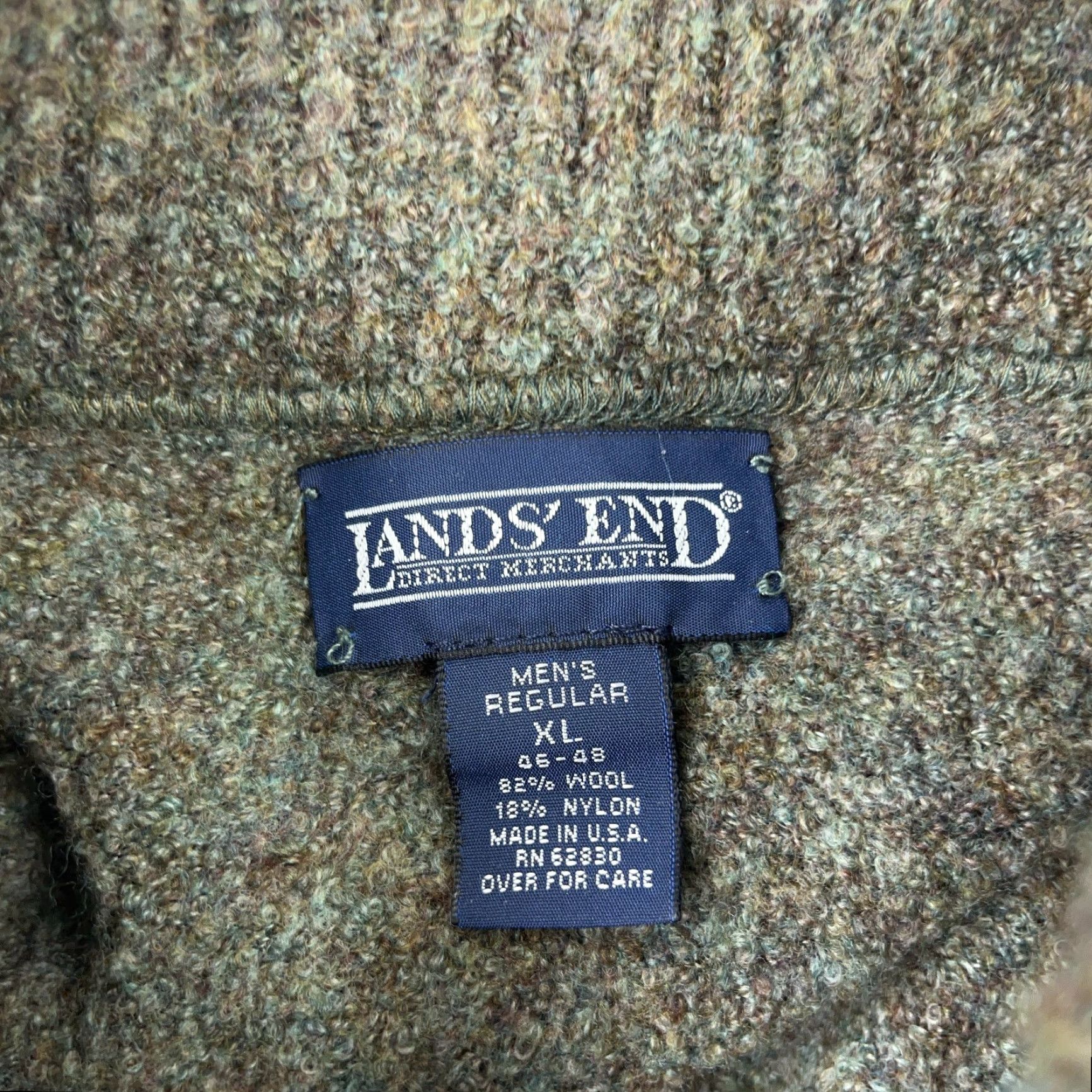 Lands' End Lands' End Men's XL Sweater Pullover Blue Green Wool Turtleneck Casual All Seasons Size US XL / EU 56 / 4 - 6 Thumbnail