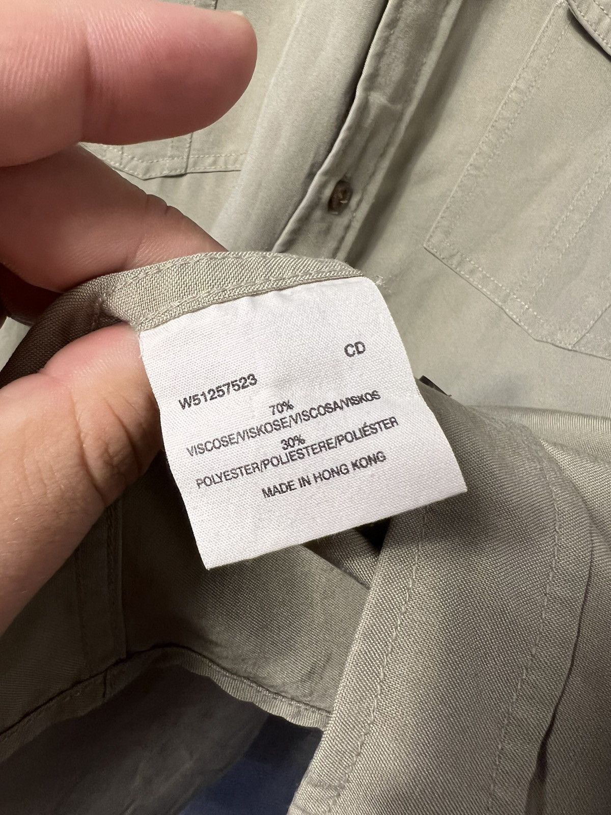 Vintage × Wrangler Vintage Wrangler Military Khaki Long Sleeve Button Up Shirt Size US L / EU 52-54 / 3 - 9 Thumbnail