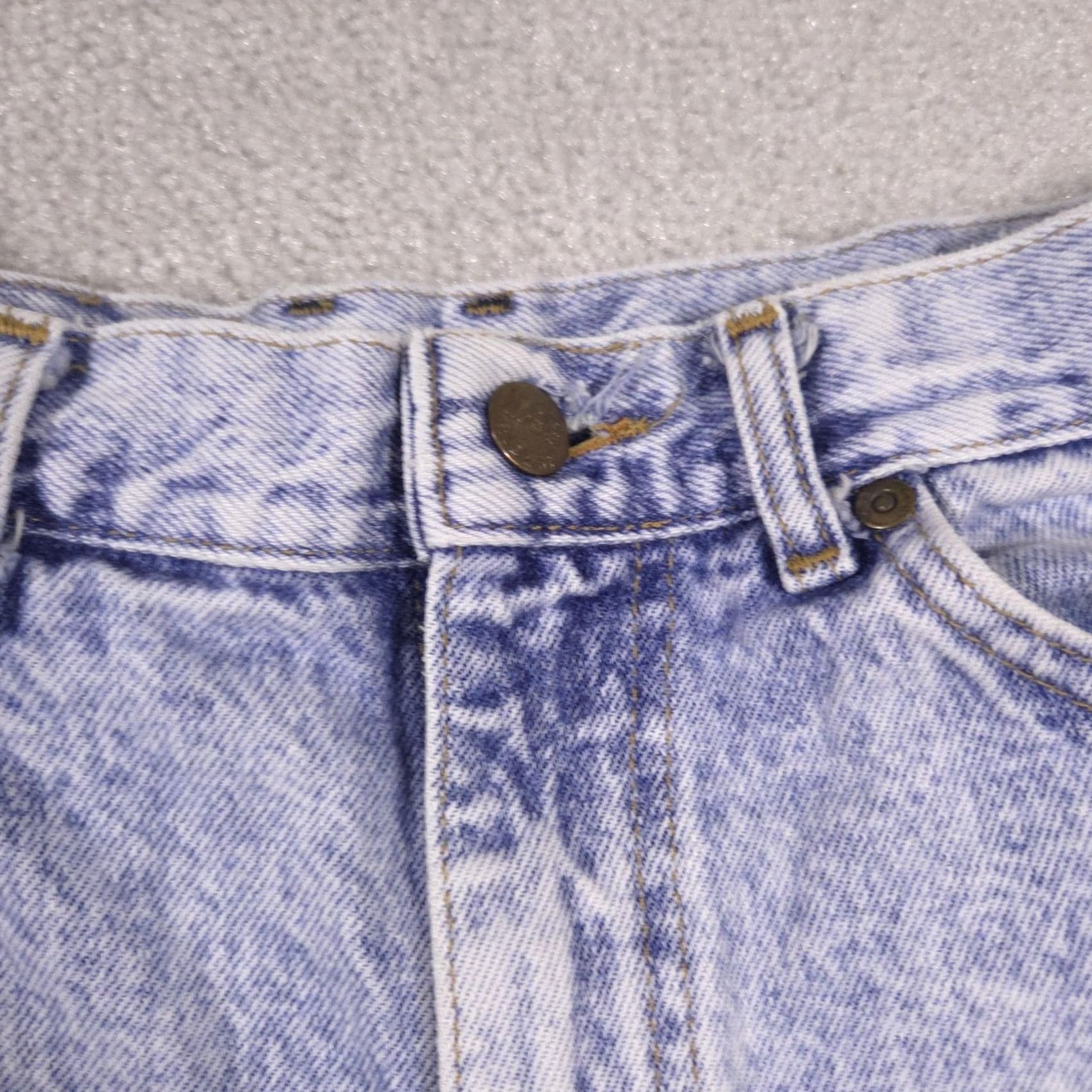 Lee VINTAGE Lee Jeans Womens 12P Blue Acid Wash High Rise Tapered Denim 80s Size 34" / US 12 / IT 48 - 4 Thumbnail