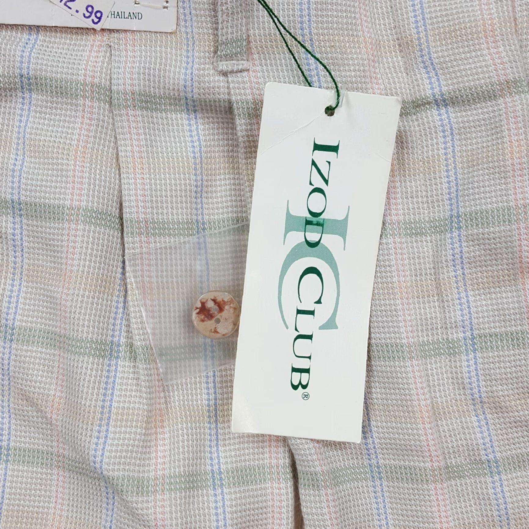 Izod IZOD Club Pleated Front Beige Plaid Women's Size 10 Retro Outdoor Shorts Chino Tennis Preppy Size 29" - 3 Thumbnail