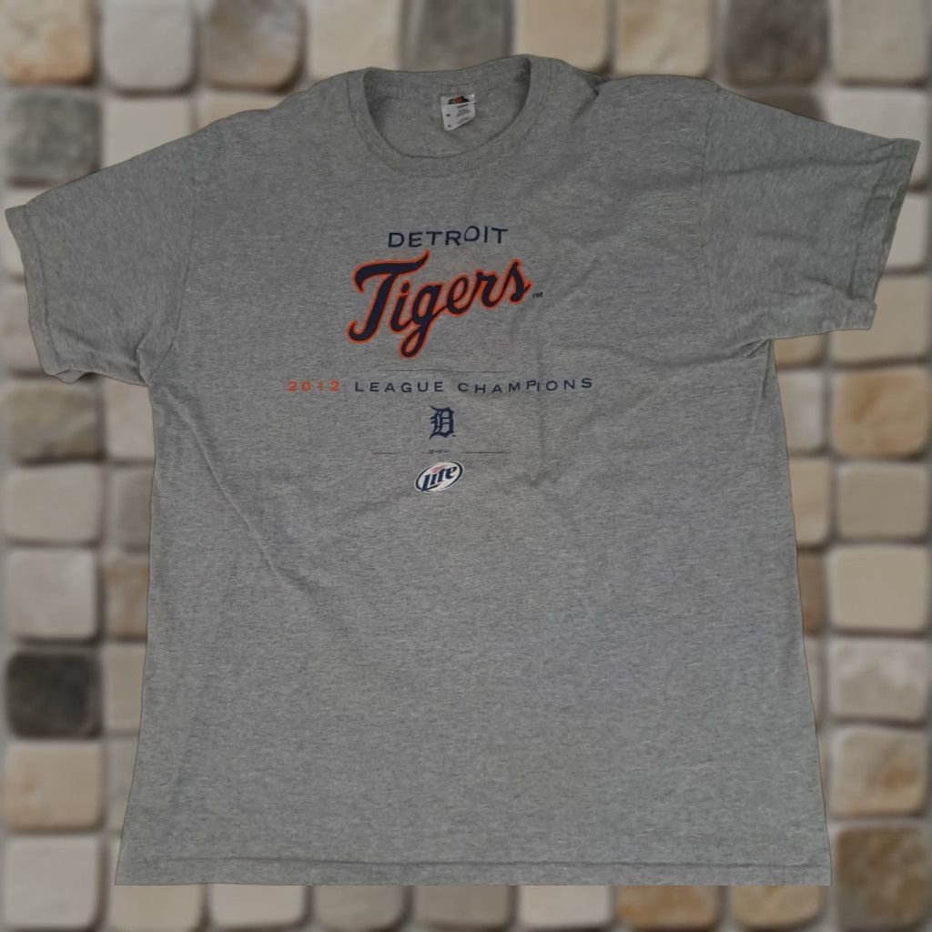 Fruit Of The Loom VINTAGE Detroit Tigers Baseball Miller Lite 2012 Printed T-Shirt MLB X-Large Size US XL / EU 56 / 4 - 1 Thumbnail