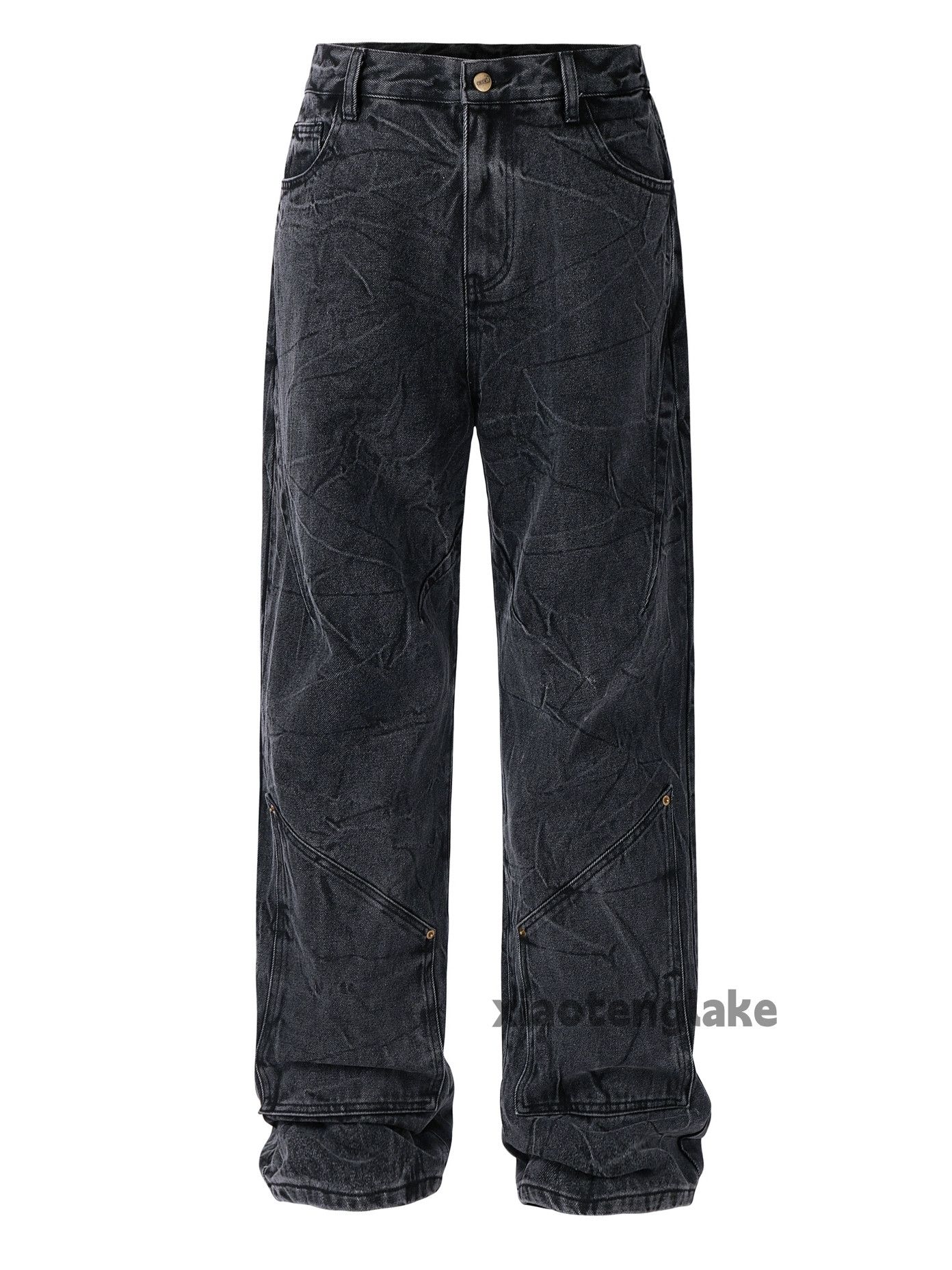 Jean × Vintage loose baggy washed faded y2k pattern hiphop jeans Size US 34 / EU 50 - 5 Thumbnail