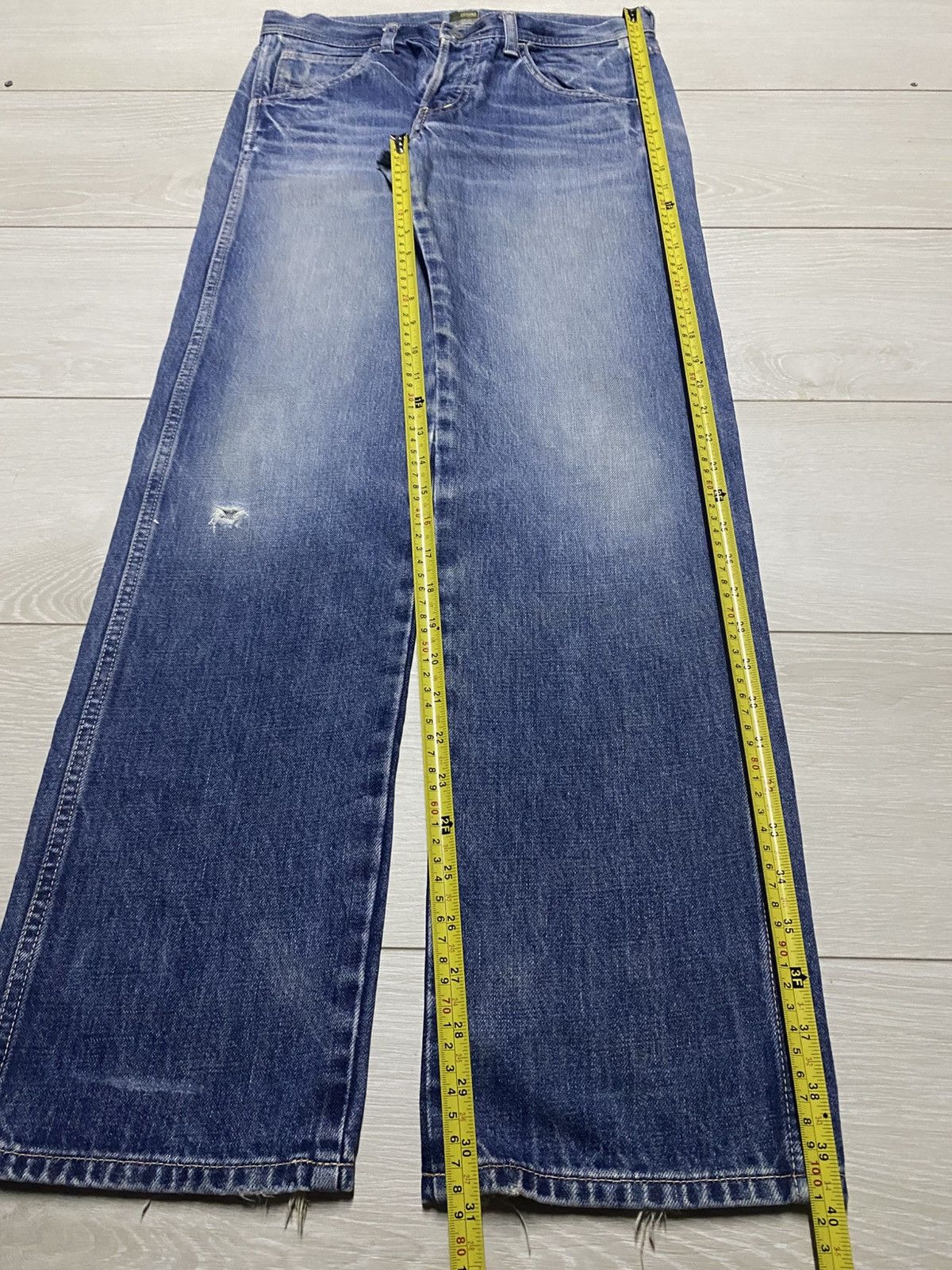 Japanese Brand Vintage Domingo Blue Wash Distressed Jeans Size US 30 / EU 46 - 14 Thumbnail