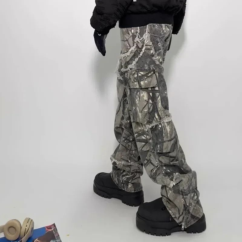 Japanese Brand Winter Forest Cargo Pants Distressed Camouflage Jeans Size US 31 - 3 Thumbnail