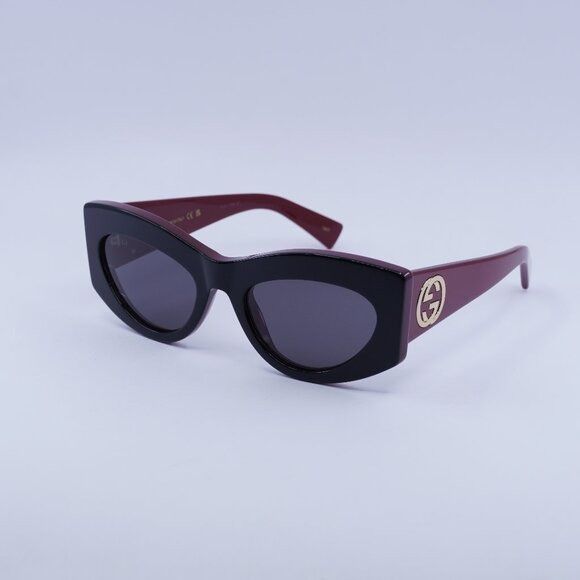 Gucci 🕶️ New Gucci GG1843S 006 Sunglasses - Shiny Black/Burgundy Size ONE SIZE - 1 Thumbnail