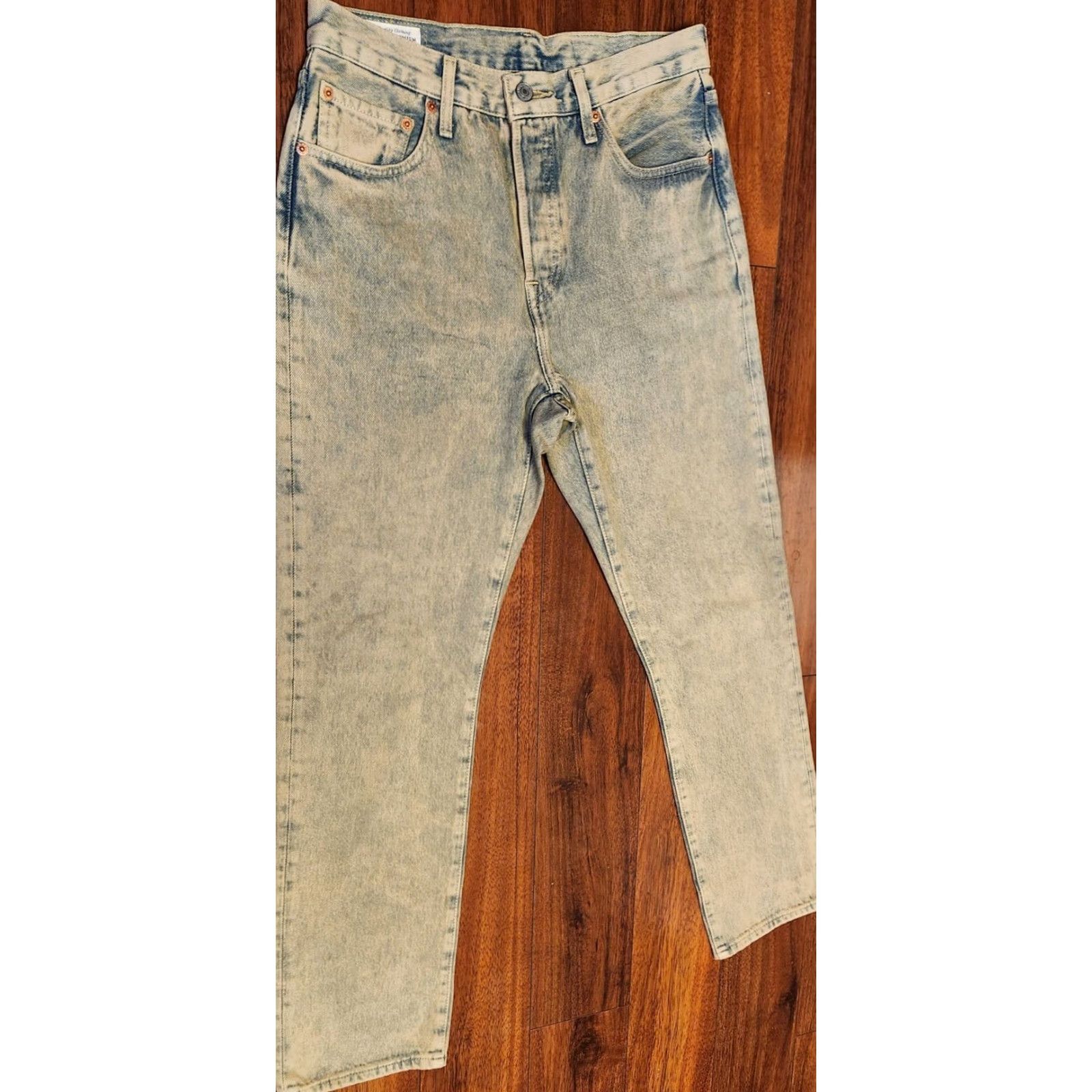 Levi's VINTAGE Levi's 501 Jeans Men's 28x30 Blue Denim Acid Wash Button Fly Pants Size US 28 / EU 44 - 4 Thumbnail