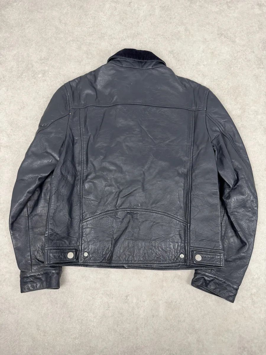 Acne Studios SS2017 Acne Studios Arno Velvet Collar Navy Leather Jacket Size US M / EU 48-50 / 2 - 4 Thumbnail