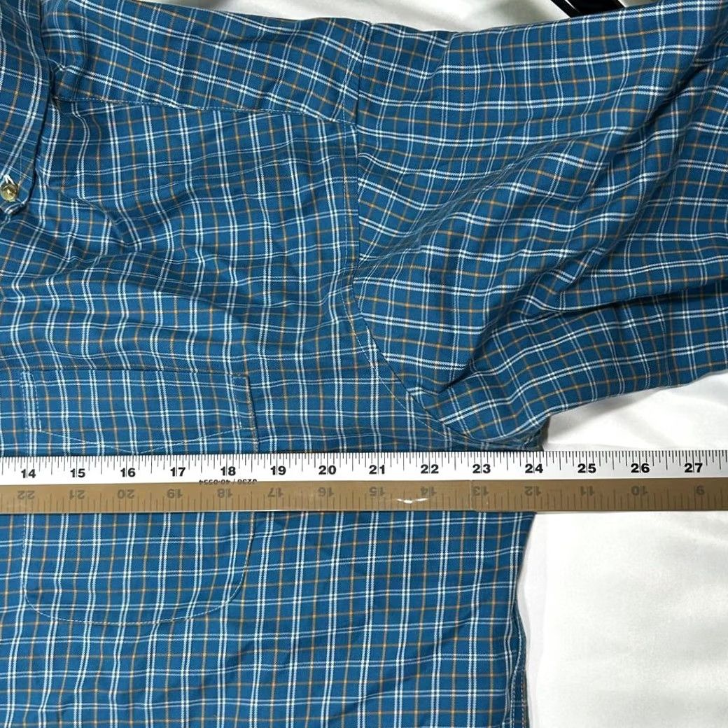 Vintage L.L.Bean Blue Plaid Button-Down Shirt Casual Long Sleeve Cotton Men's Lg Size US L / EU 52-54 / 3 - 7 Thumbnail