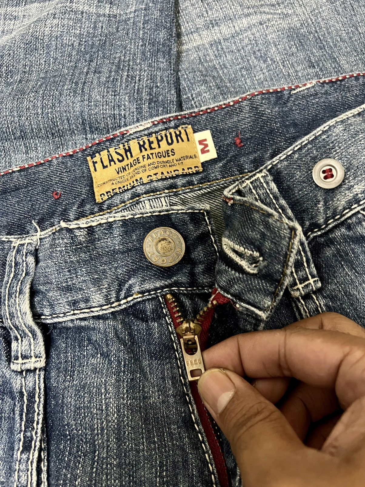 Japanese Brand FLASH REPORT JAPAN MUDWASH SMOKE FLARE JEANS Size US 33 - 8 Thumbnail
