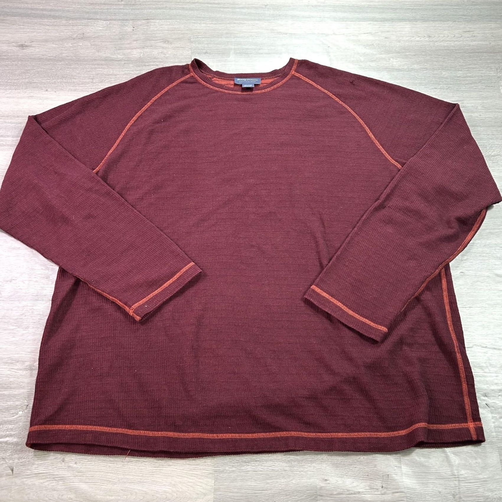 Tommy Bahama Tommy Bahama Sweater Mens 3XL Red Reversible Stripe Thermal Waffle Knit Pullover Size US XXL / EU 58 / 5 - 2 Thumbnail