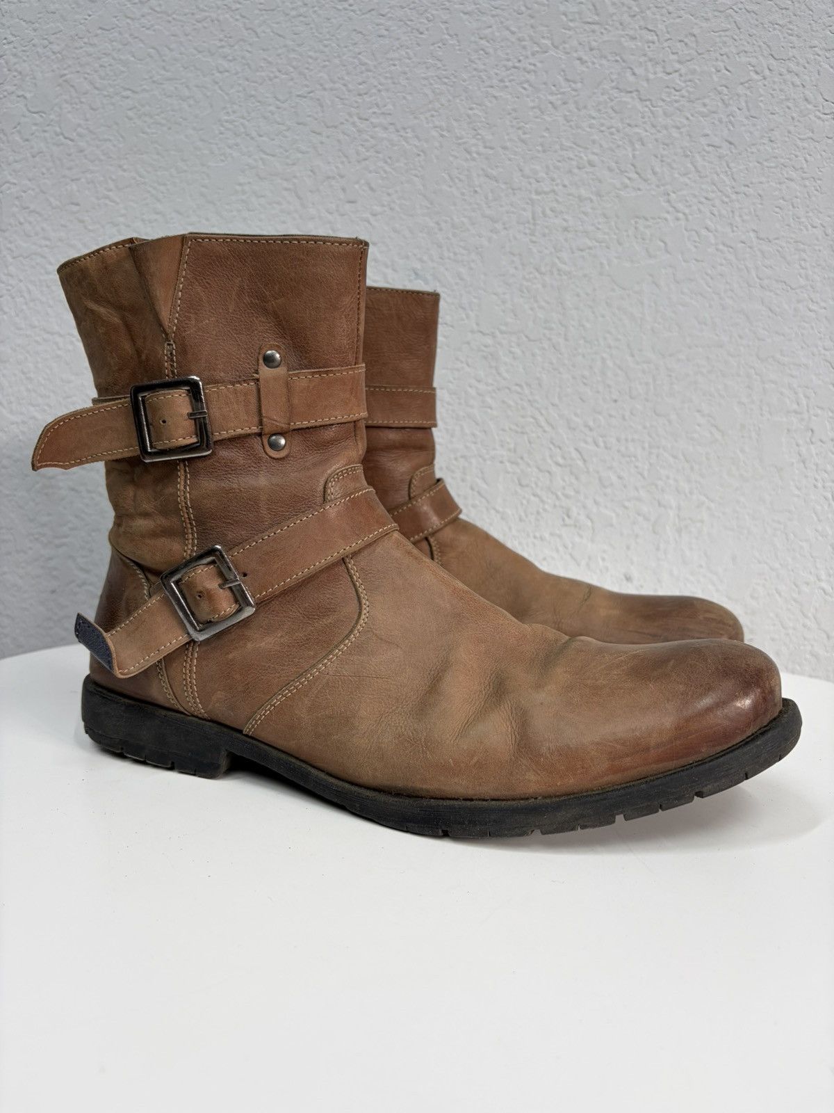 Hedi Slimane VTG Brown Leather Buckle Boots Carol Christian Poell Style Size US 11 / EU 44 - 4 Thumbnail