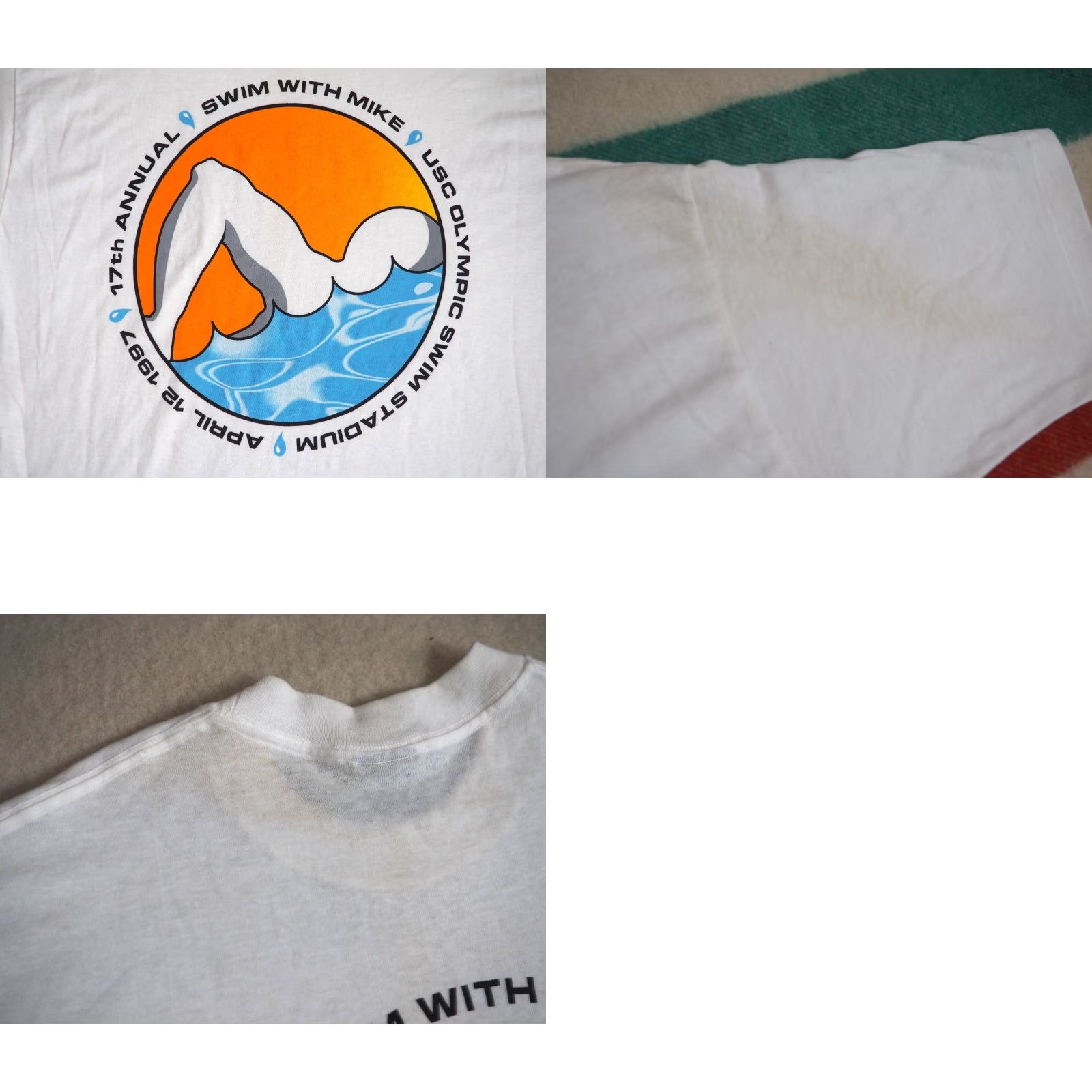 Quiksilver VTG 90s Quiksilver USC Olympic Swim Stadium Phelps White Surf Tee T-Shirt Mens L Size US L / EU 52-54 / 3 - 8 Thumbnail