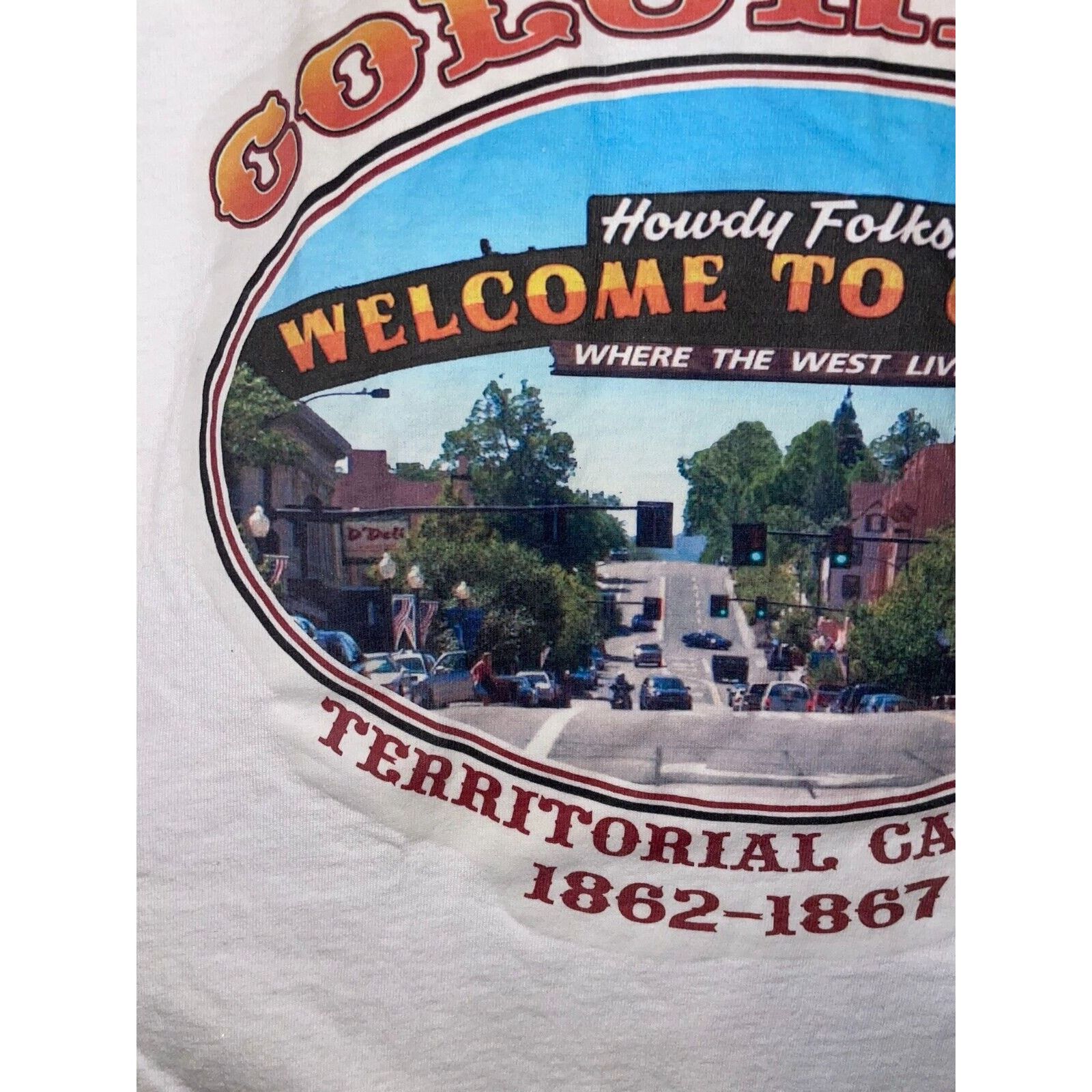 Fruit Of The Loom Golden Colorado Shirt Territorial Capital Graphic White Tee Size US L / EU 52-54 / 3 - 3 Thumbnail