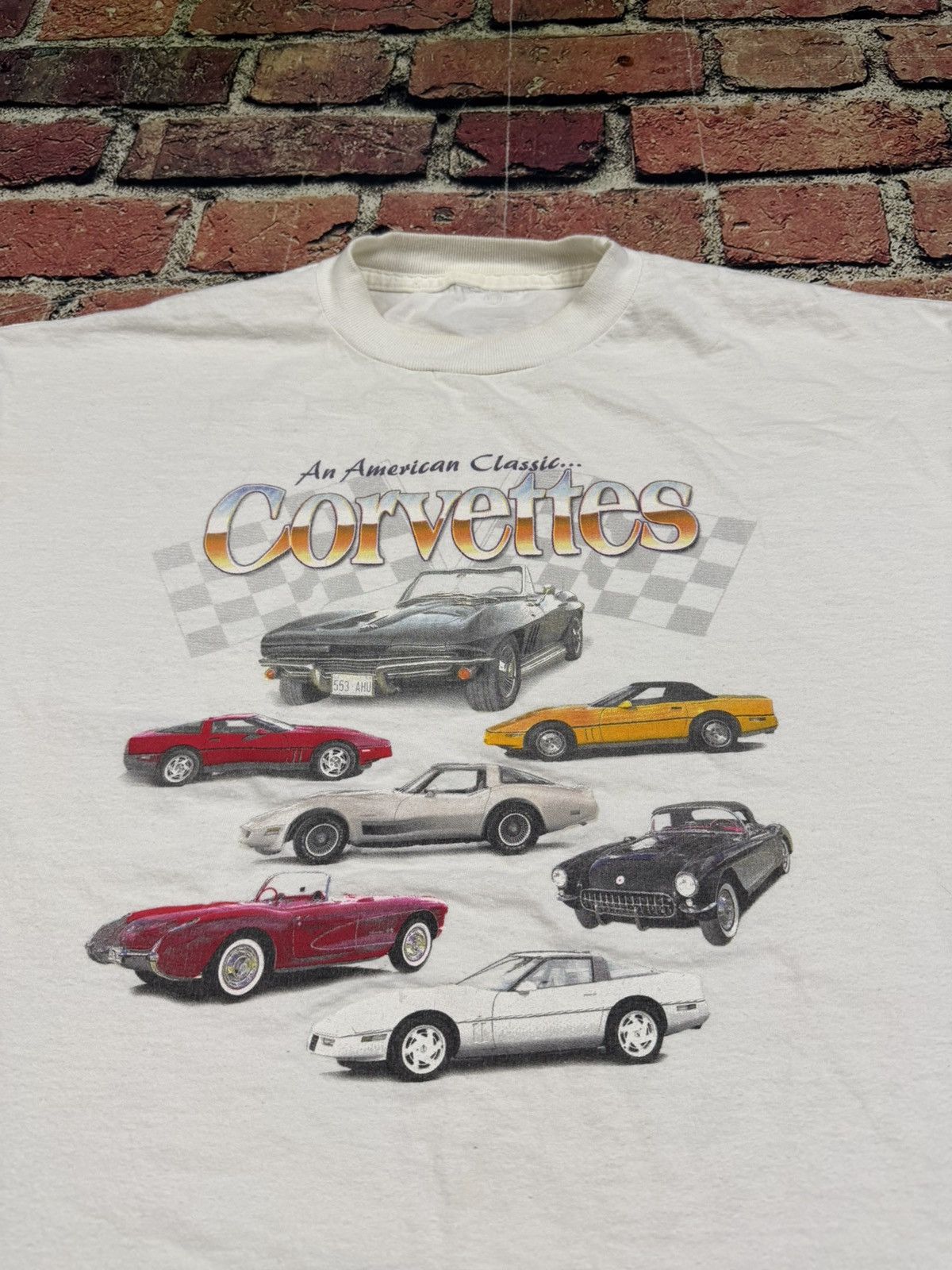 Chevrolet Vintage Chevy Corvette T Shirt Y2K American Classic Muscle Size US XL / EU 56 / 4 - 3 Thumbnail