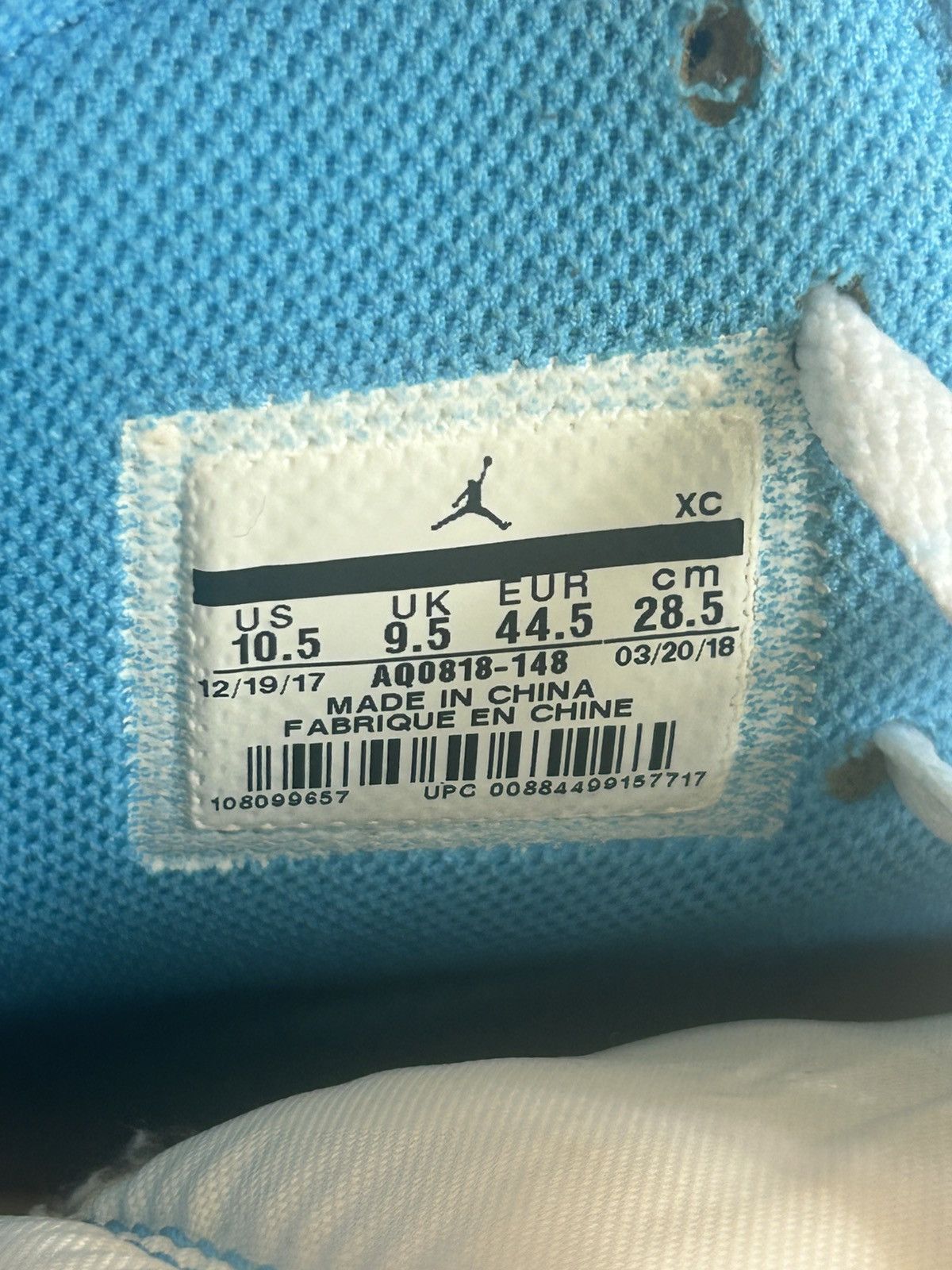 Jordan Brand Off-White x Air Jordan 1 Retro High OG ‘UNC’ Size US 10.5 / EU 43-44 - 6 Thumbnail