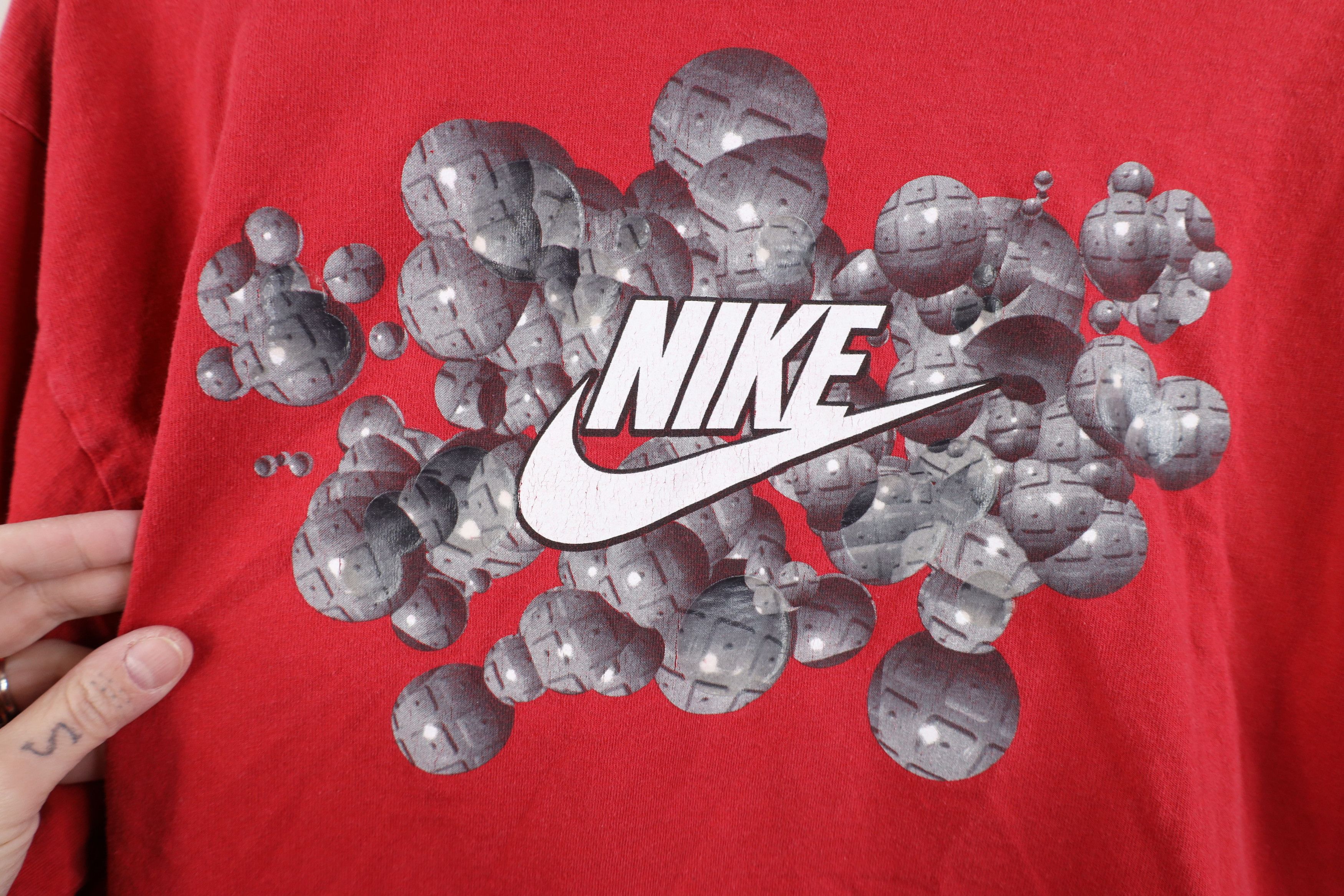 Nike Vintage Y2K Nike Air Bubble Spell Long Sleeve T-Shirt Red Size US L / EU 52-54 / 3 - 12 Thumbnail
