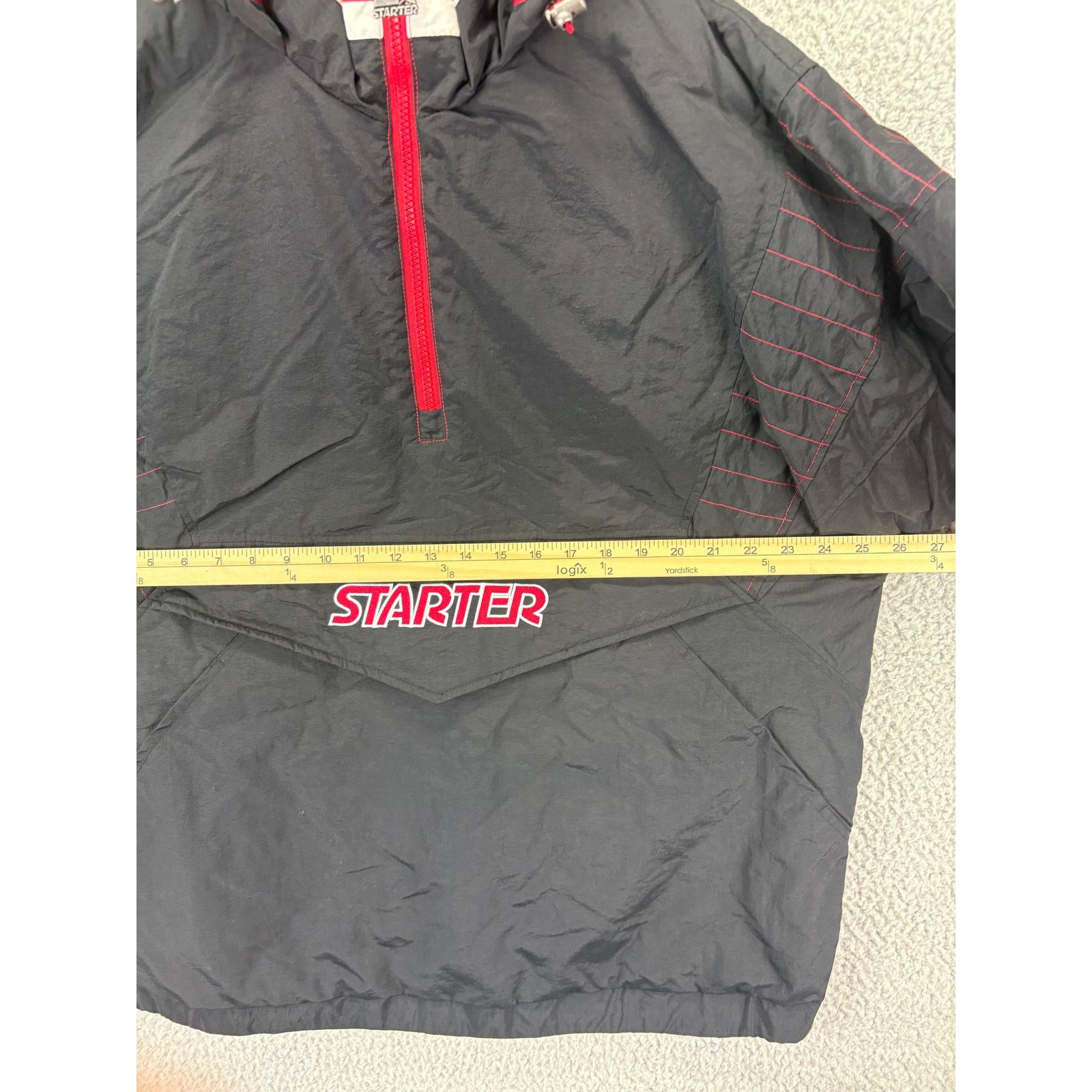 NFL Starter Anorak Pullover Hooded Jacket Mens Large Black Coat Size US L / EU 52-54 / 3 - 3 Thumbnail