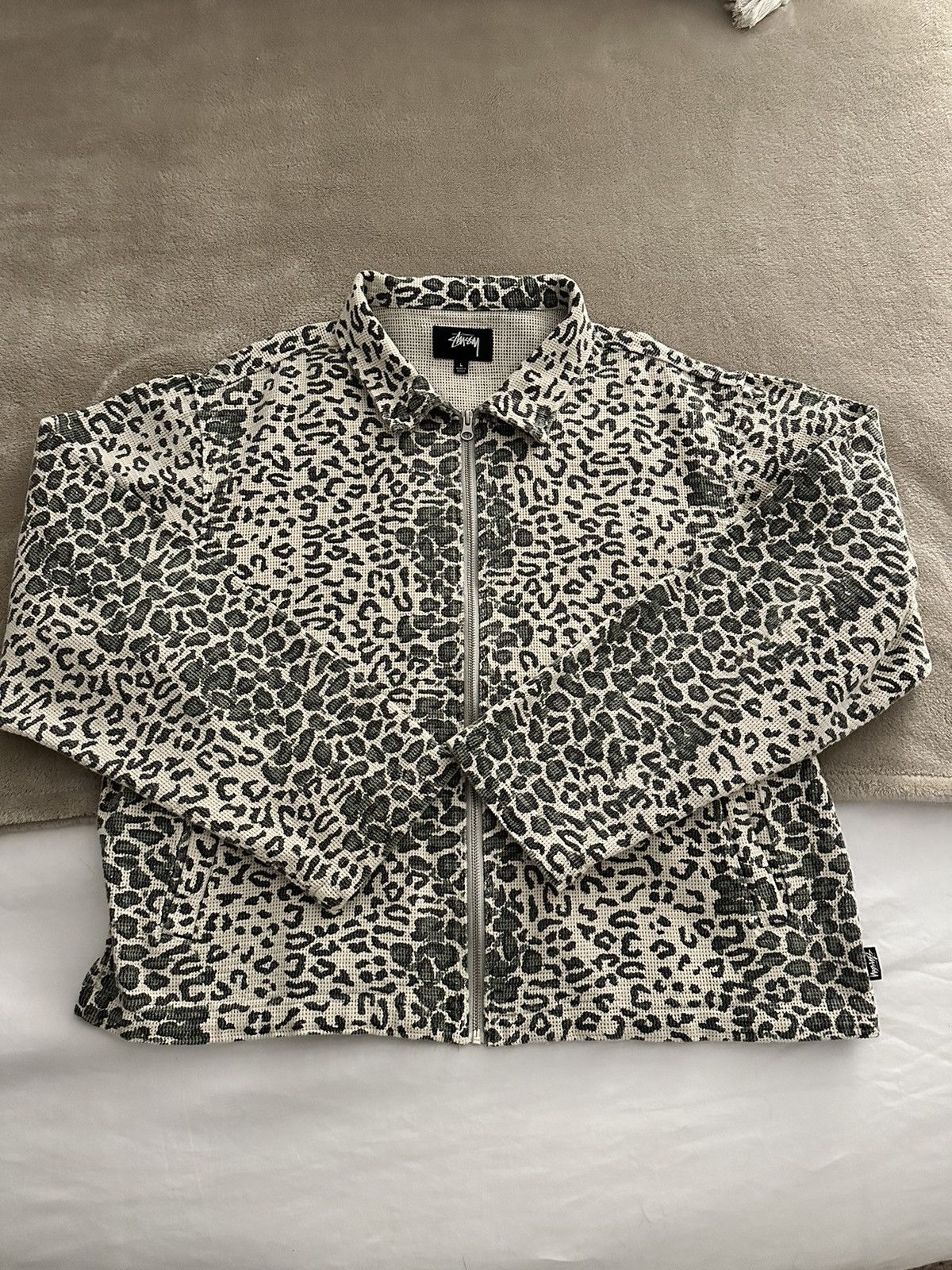 Stussy Stussy Leopard Mesh Zip Jacket | Grailed