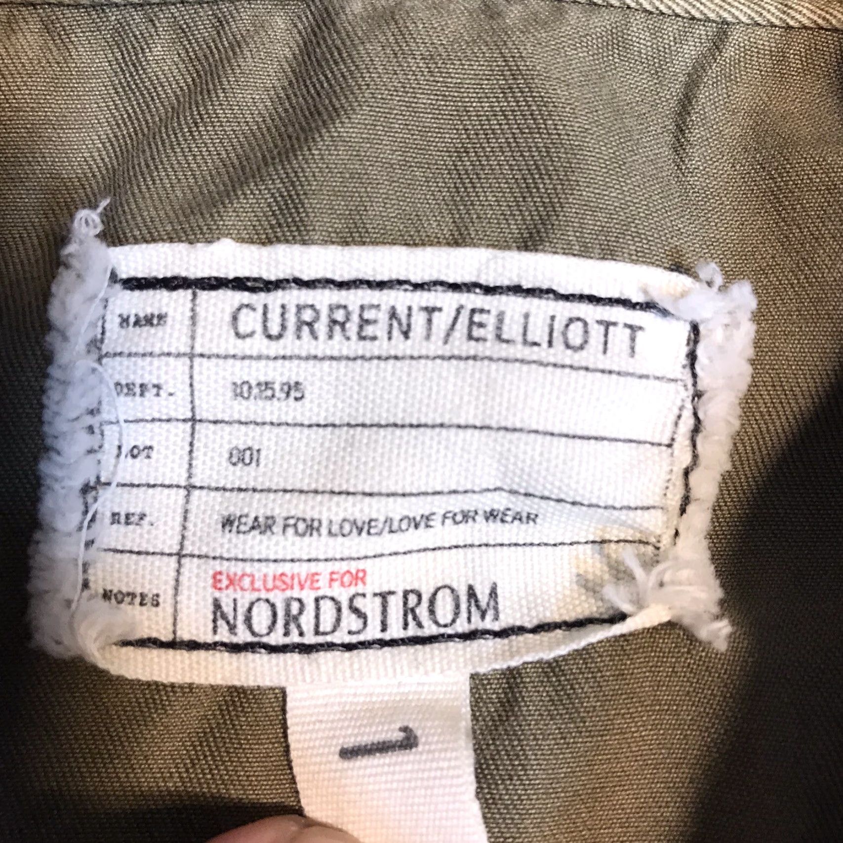 Vintage Current/Elliott Jacket Small Olive Green Khaki Utility Military Nordstrom Size XS / US 0-2 / IT 36-38 - 4 Thumbnail