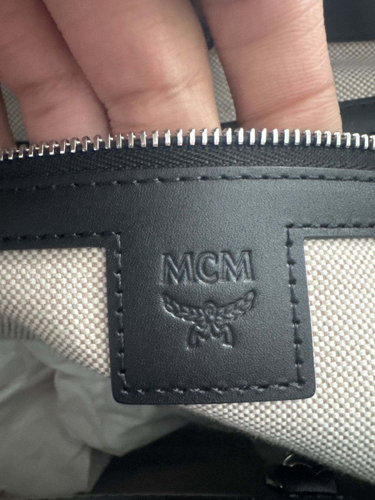 MCM MCM Black & Gray Monogram Logo Tote Bag (aren tote visetos) Size ONE SIZE - 16 Thumbnail